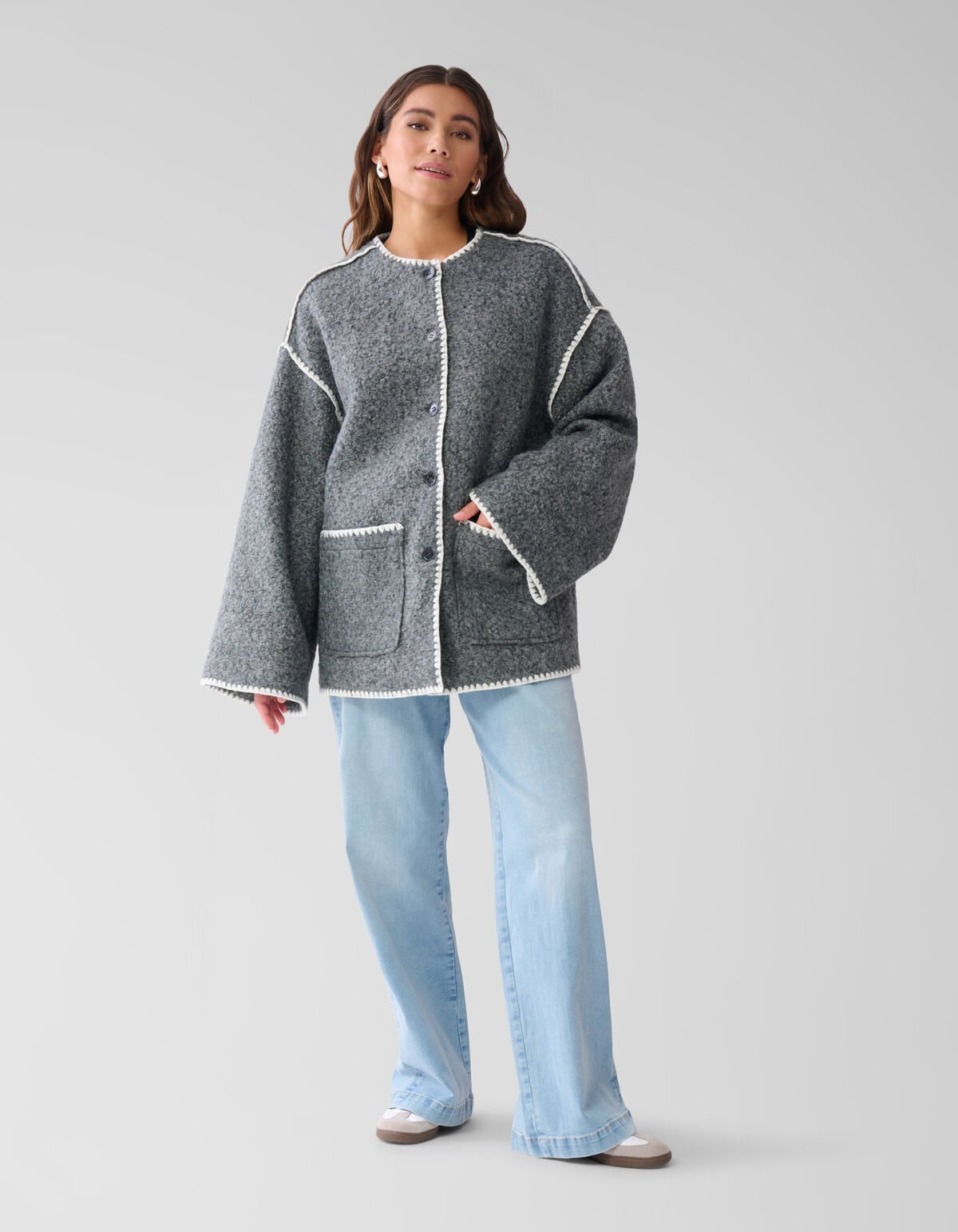 Schal Mantel Grau SHOEBY WOMEN