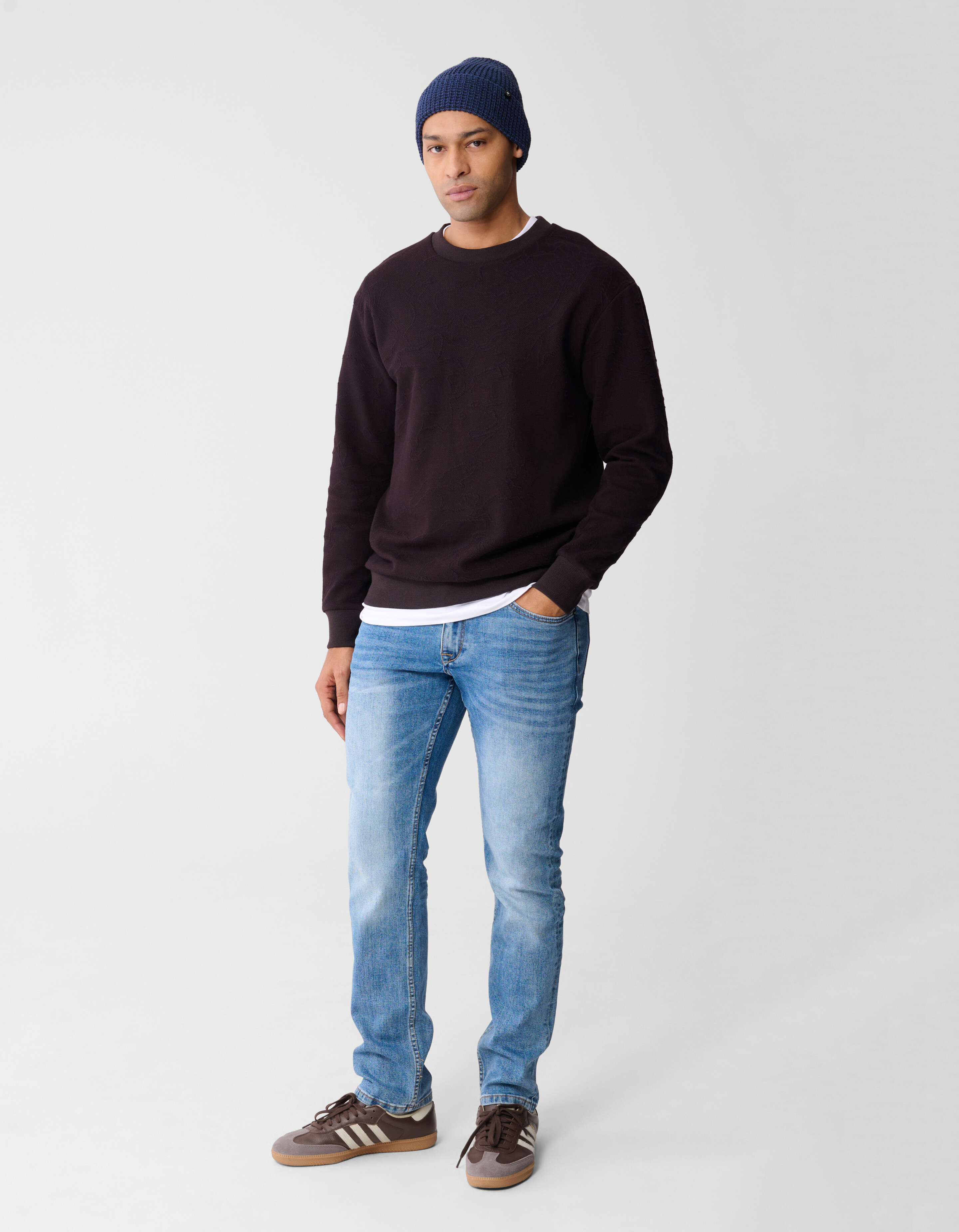 Struktur Sweatshirt Dunkelbraun SHOEBY MEN