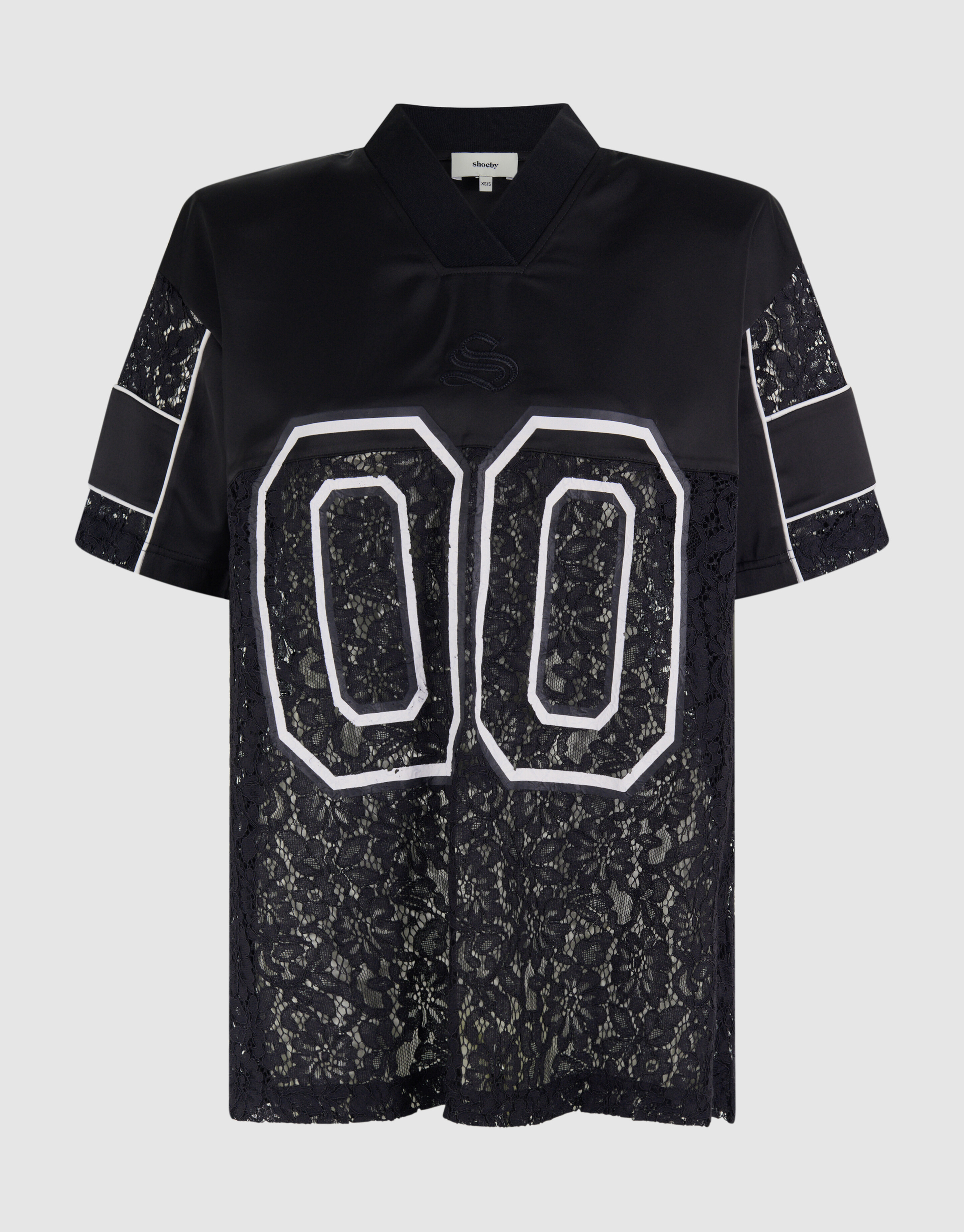 Übergroßes Kanten Baseball-T-Shirt Zwart SHOEBY WOMEN