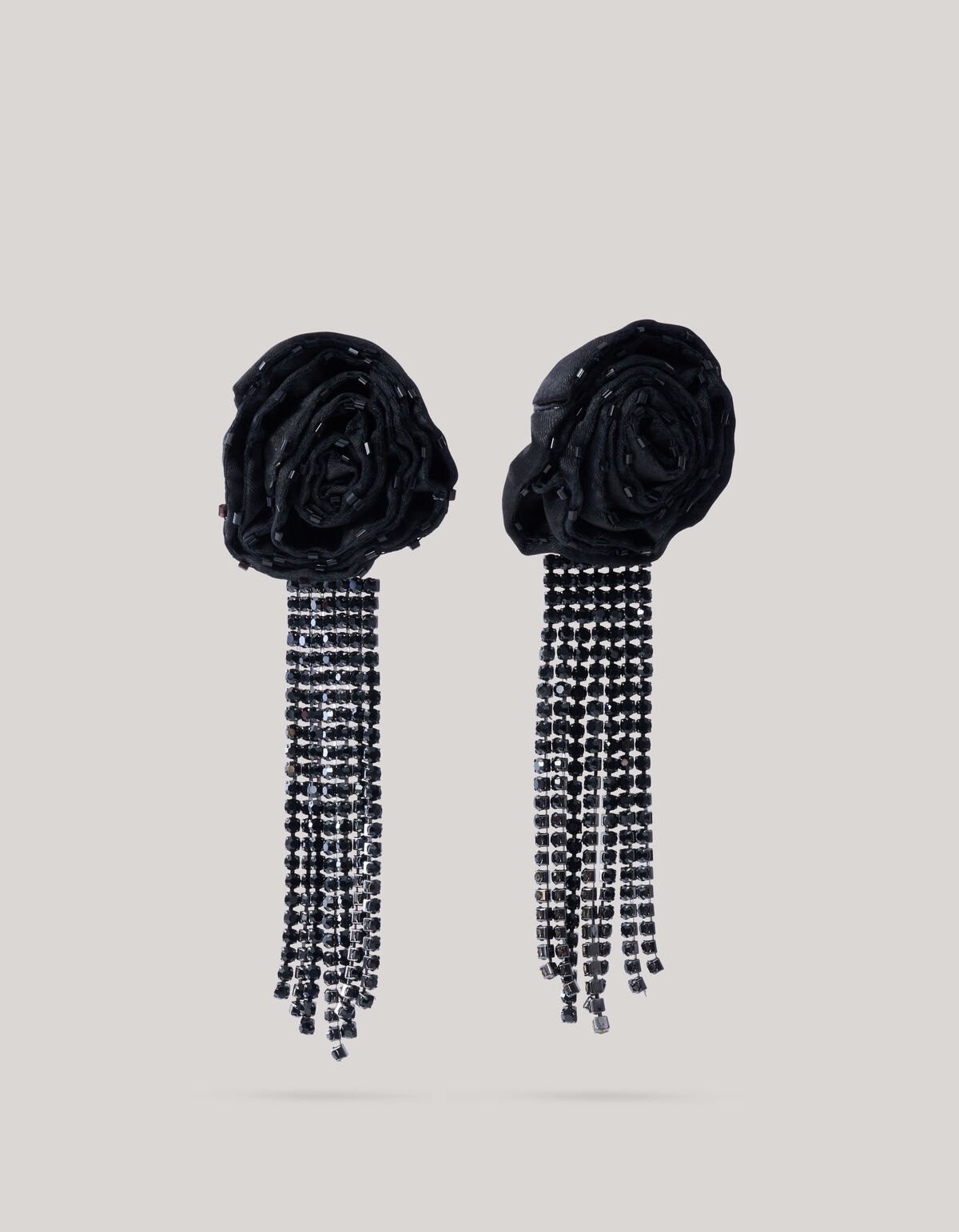 Blumen-Ohrringe Schwarz SHOEBY ACCESSOIRES