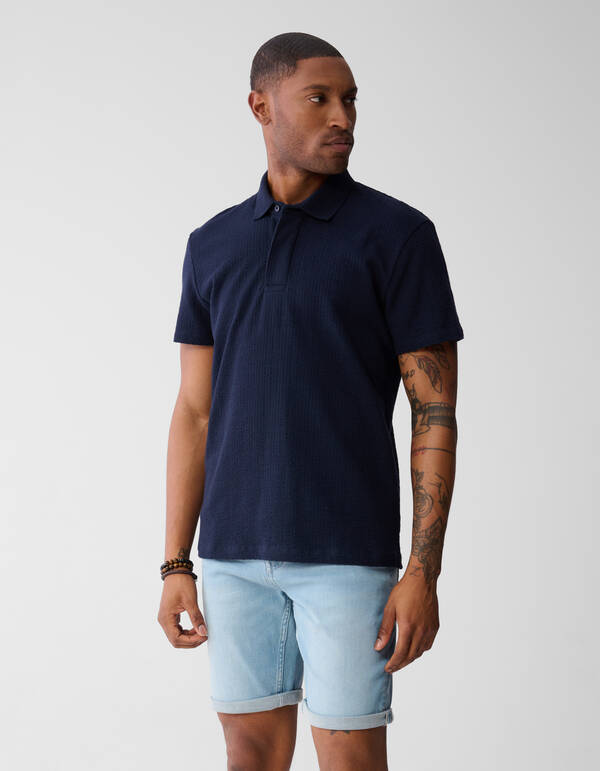 Struktur Polo Dunkelblau SHOEBY MEN