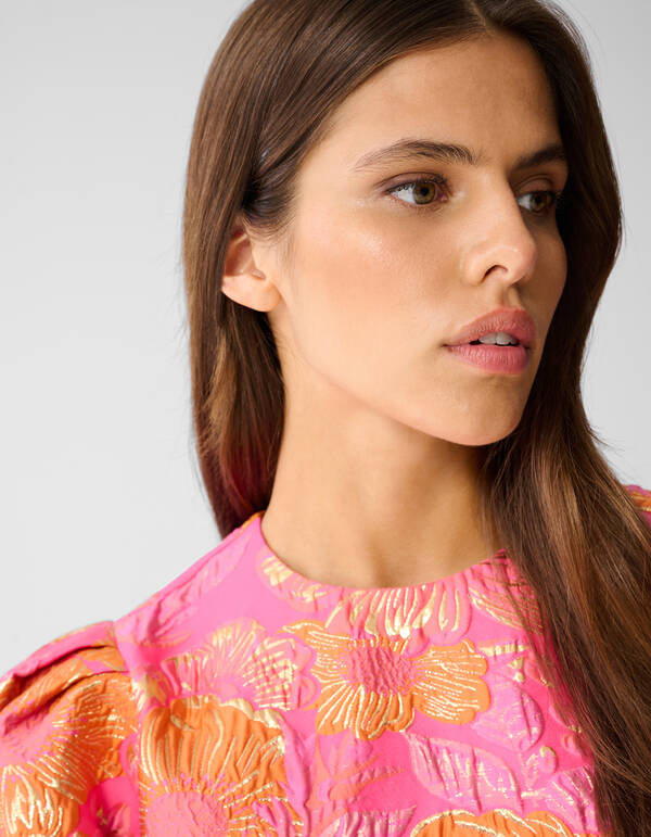 Jacquard-Blumen-Minikleid Rosa SHOEBY WOMEN