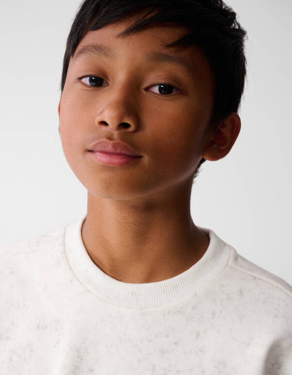 Bedruckter Smiley-Kunstpullover Weiß SHOEBY BOYS