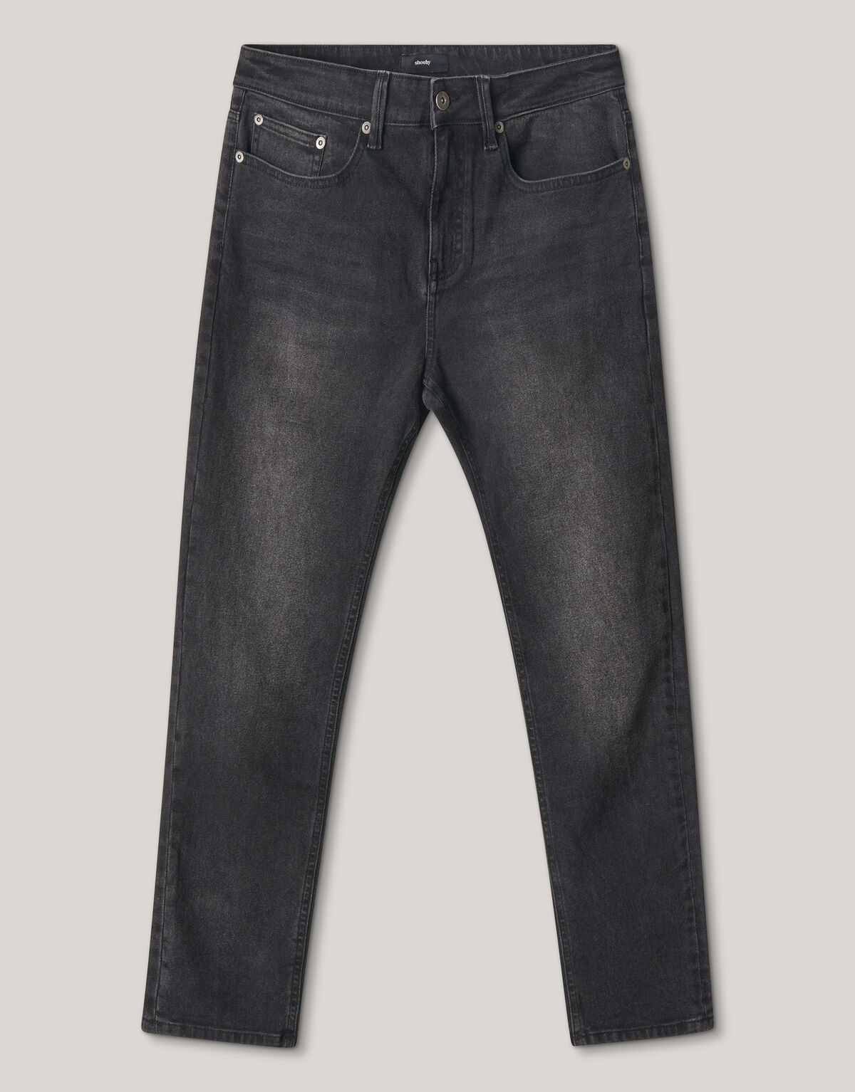 Gewaschene Tapered Jeans Schwarz L32 SHOEBY MEN