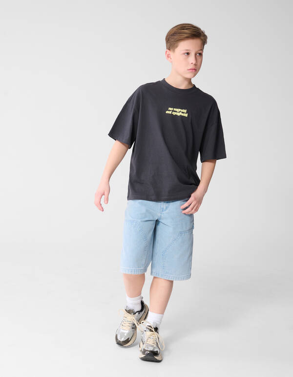 Spaghetti Artwork T-Shirt Dunkelgrau SHOEBY BOYS