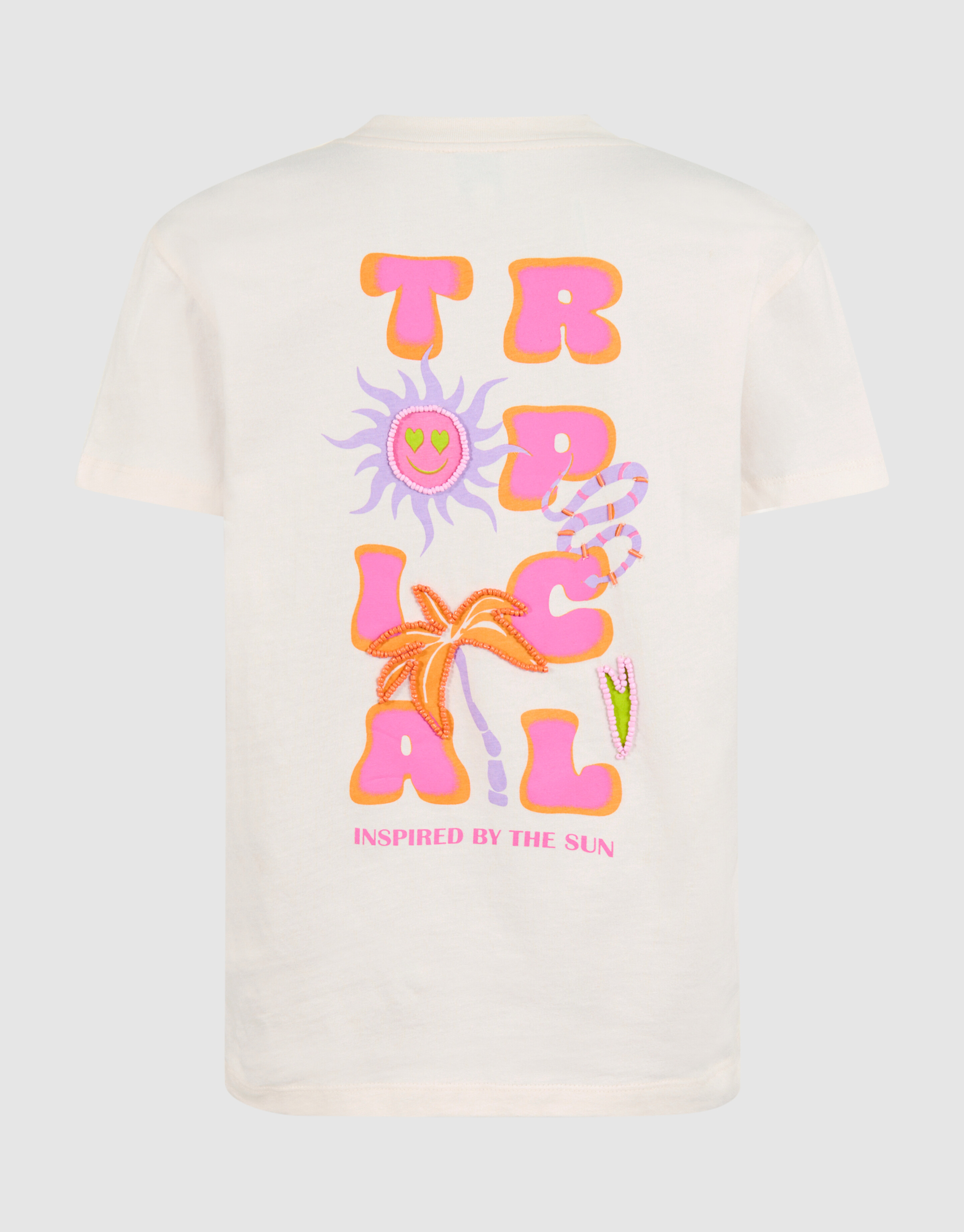 Tropical Artwork T-Shirt Offbroken White von Lizzy SHOEBY GIRLS