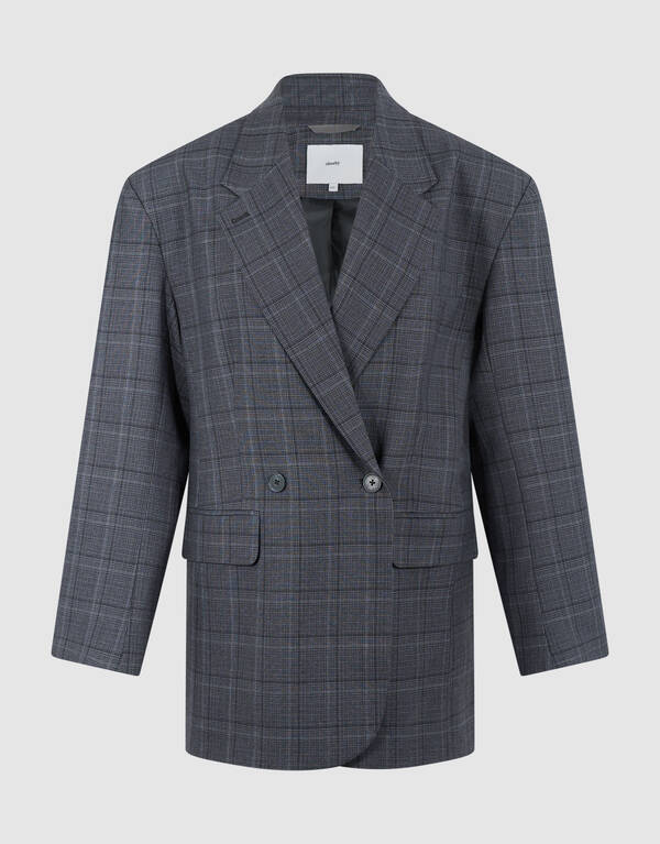 Kariertes Blazer-Kleid Dunkelgrau SHOEBY WOMEN