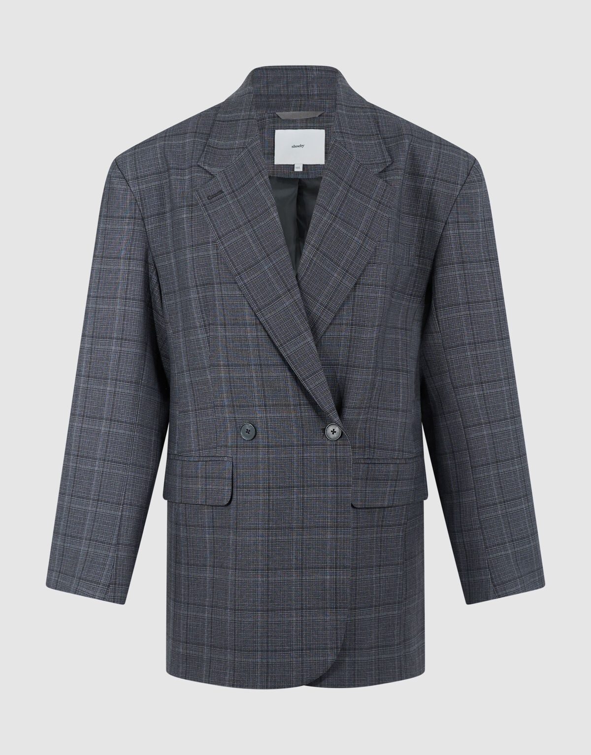 Kariertes Blazer-Kleid Dunkelgrau SHOEBY WOMEN