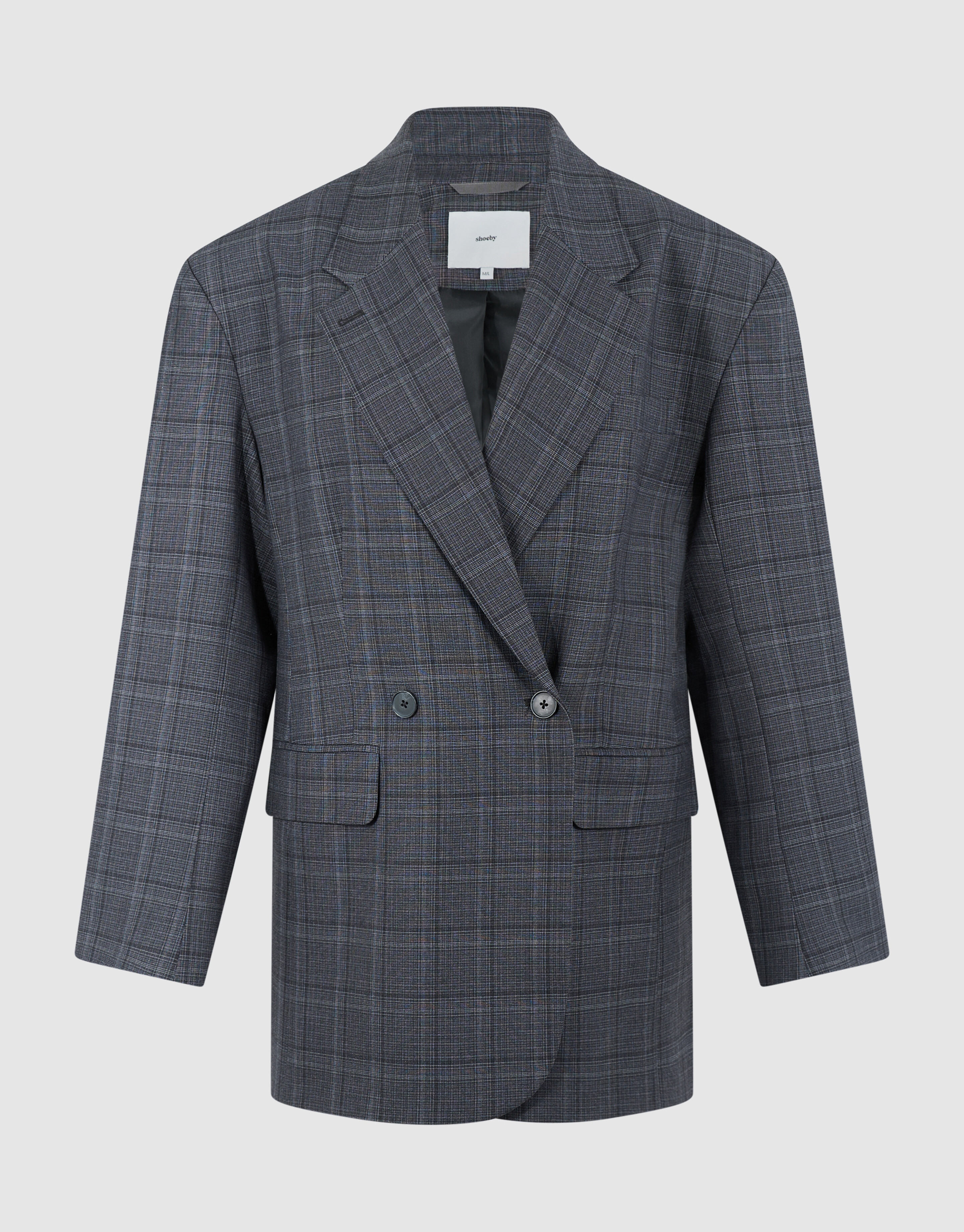 Kariertes Blazer-Kleid Dunkelgrau SHOEBY WOMEN