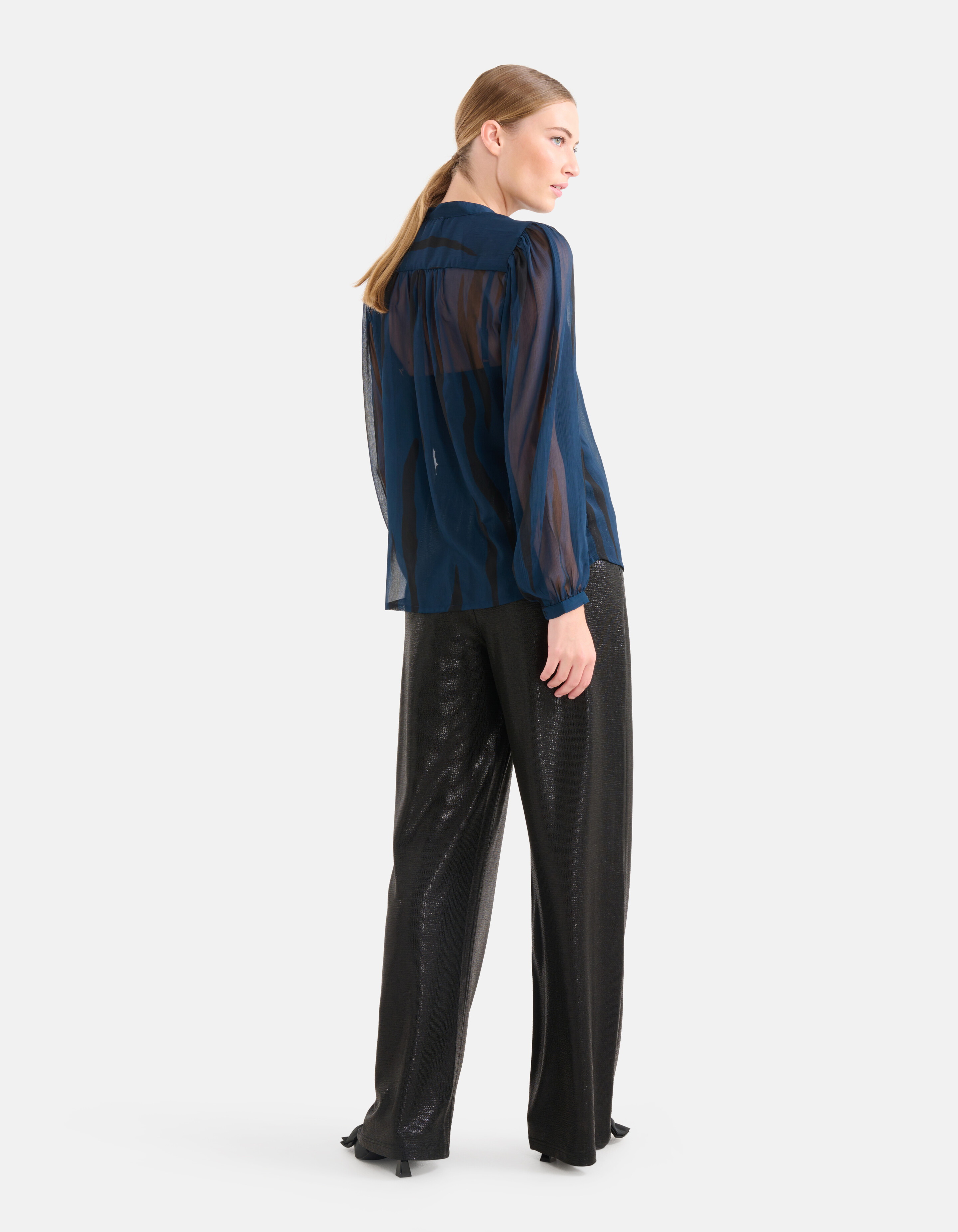 Bluse mit zweifarbigem Druck Dunkelblau SHOEBY WOMEN