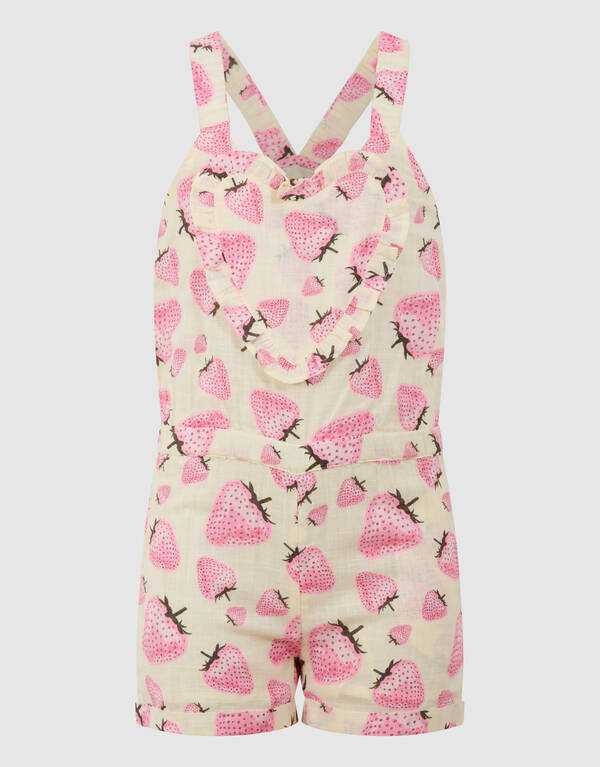 Jumpsuit mit Erdbeer-Print in gebrochenem Wei&szlig; SHOEBY GIRLS
