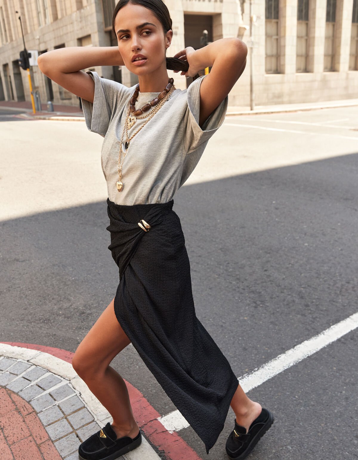 Crinkle Maxi Rock Schwarz SHOEBY WOMEN