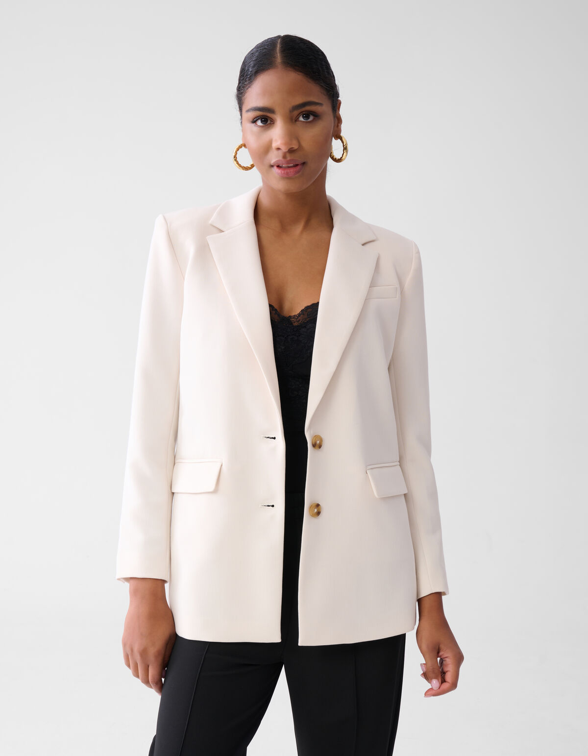 Übergroßer Blazer Off White SHOEBY WOMEN