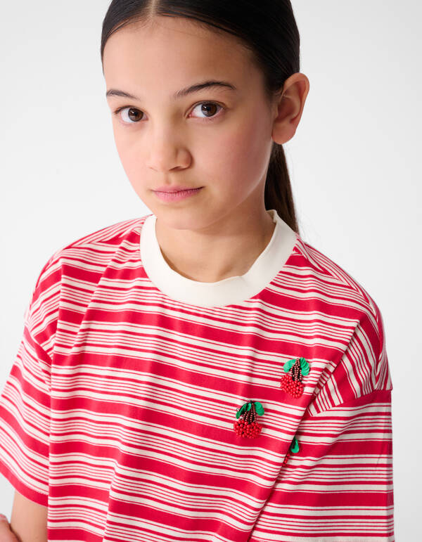 Cropped Cherry T-Shirt Rot SHOEBY GIRLS