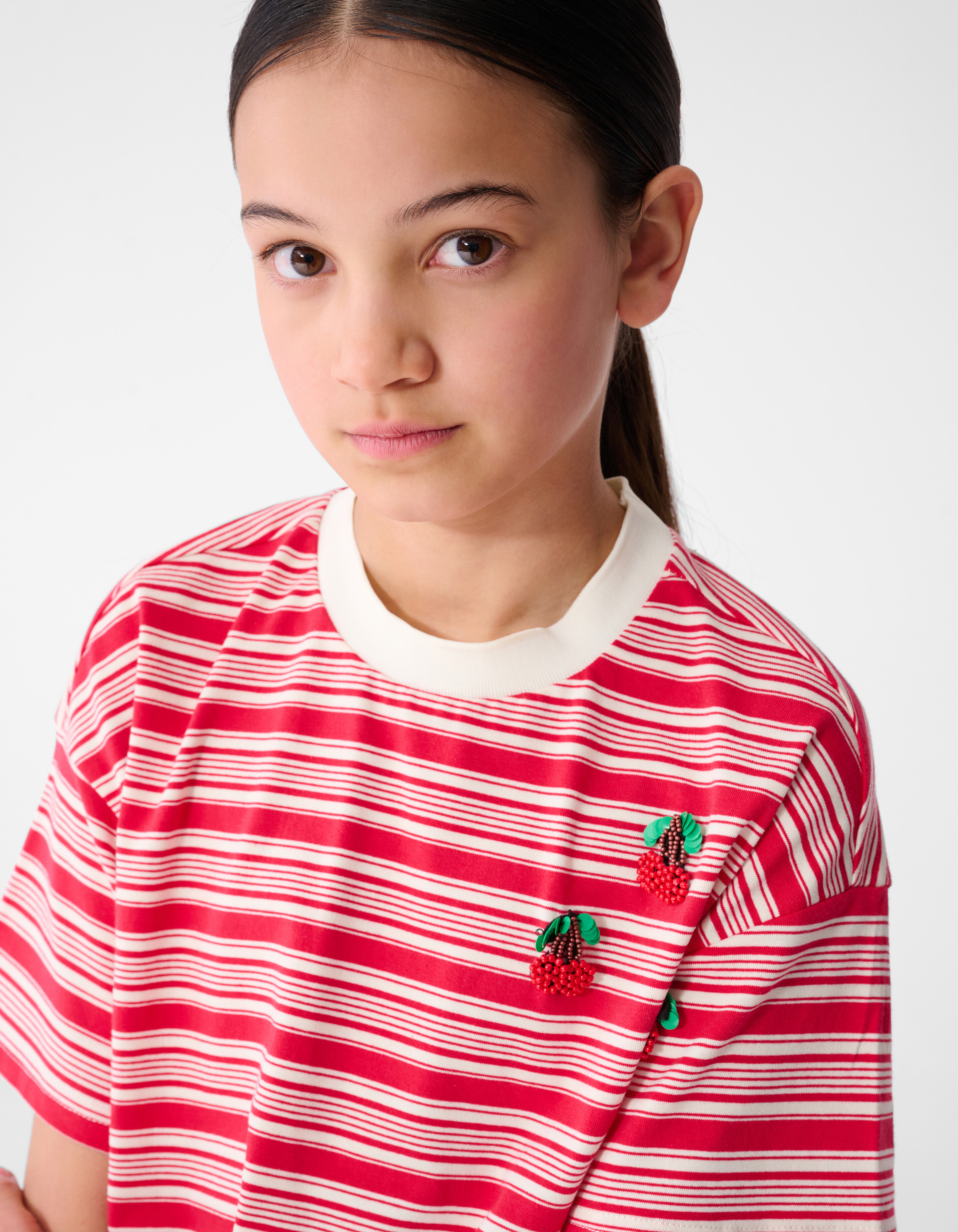 Cropped Cherry T-Shirt Rot SHOEBY GIRLS
