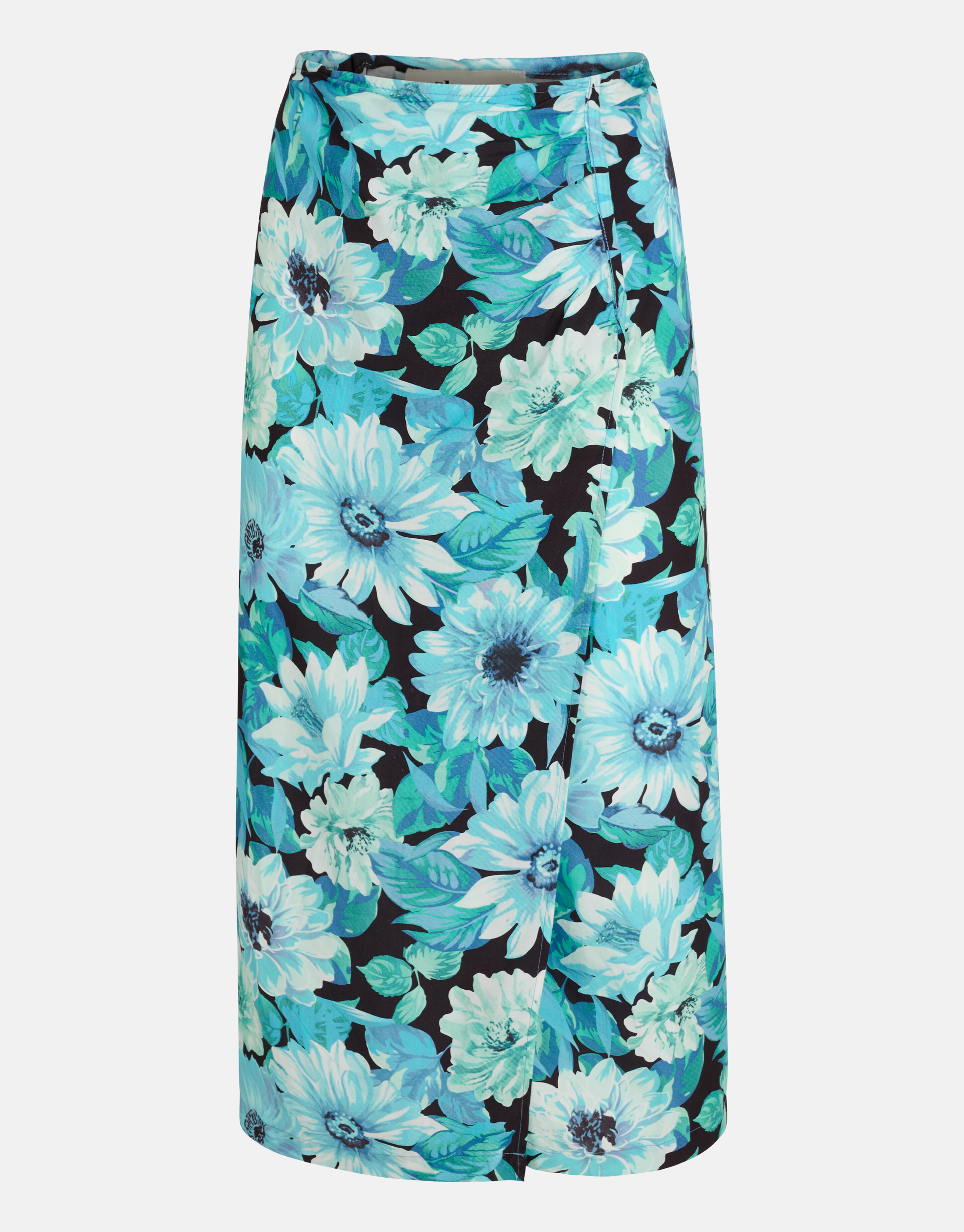 Midirock mit Blumendruck Blau SHOEBY WOMEN