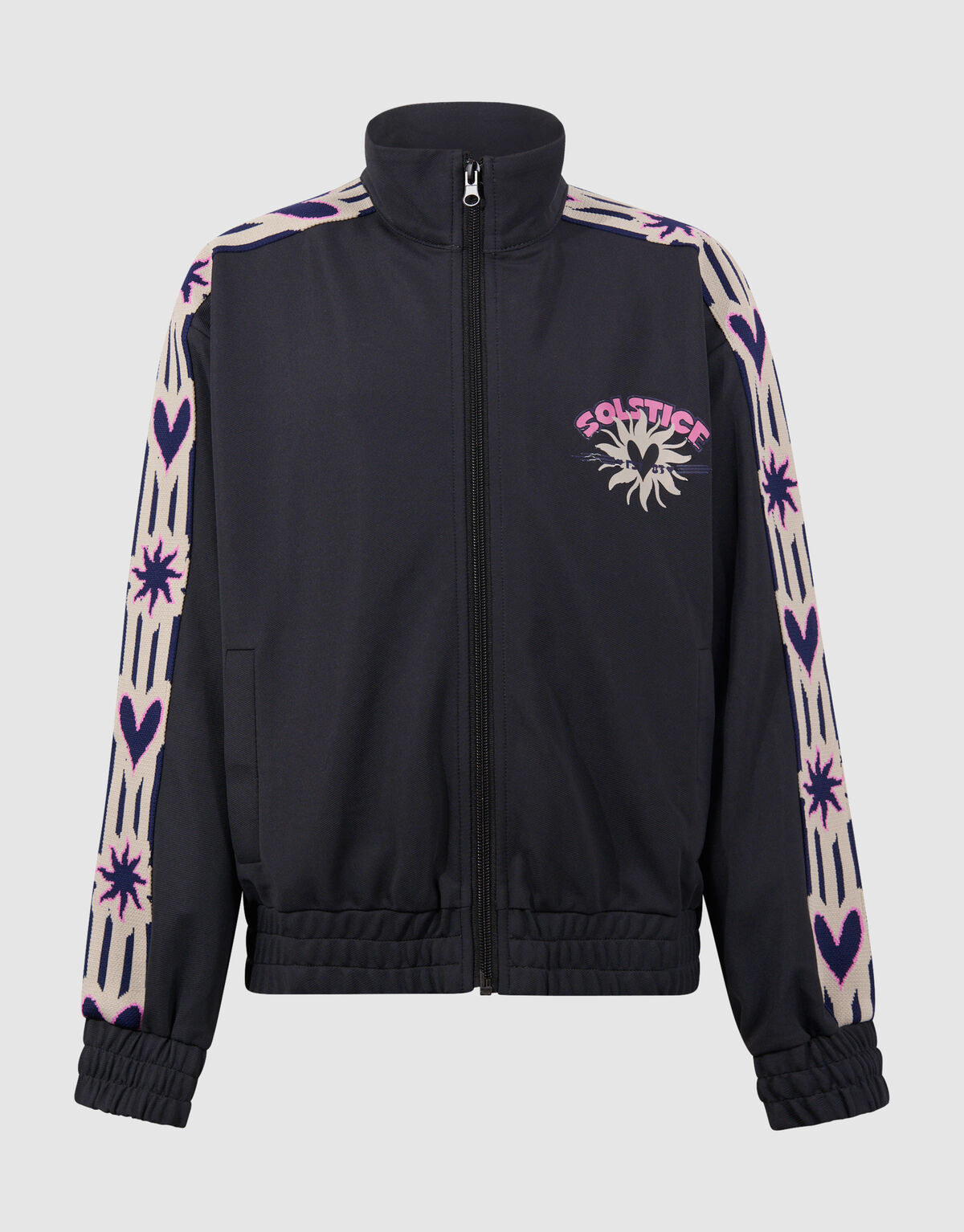 Jacke mit Reißverschluss und Herzband in Dunkelgra SHOEBY GIRLS