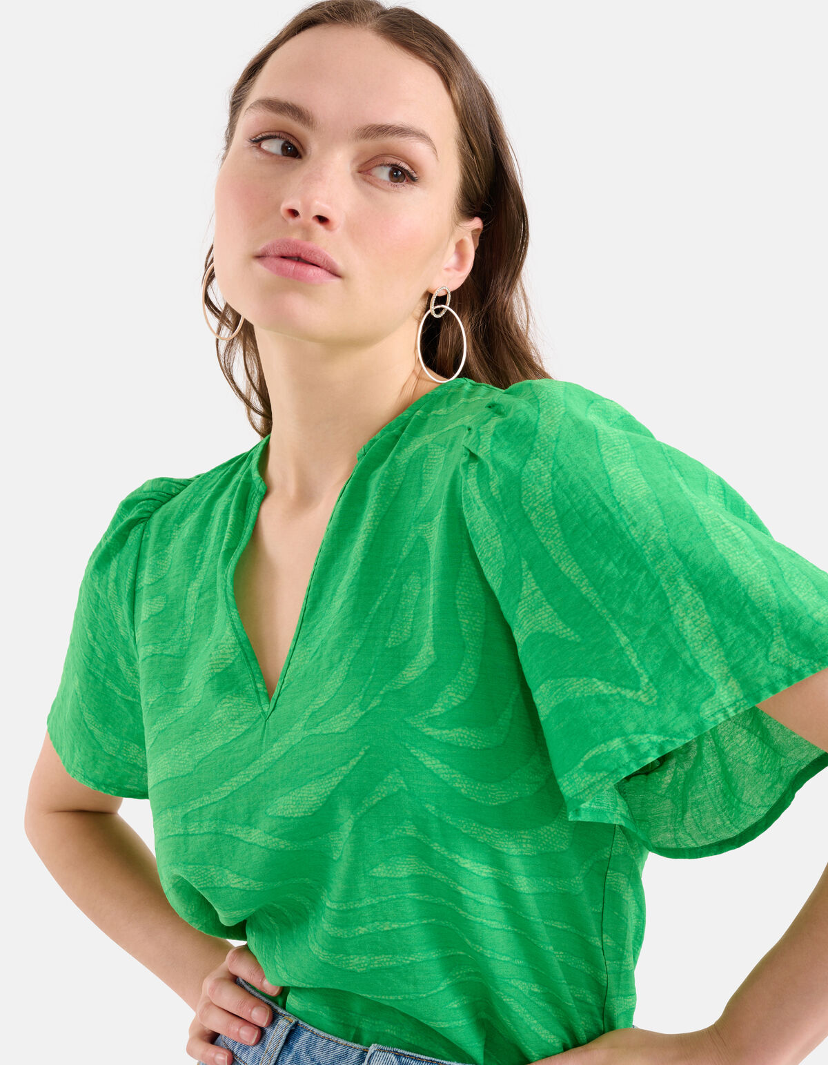 Zebra Print Top Grün SHOEBY WOMEN