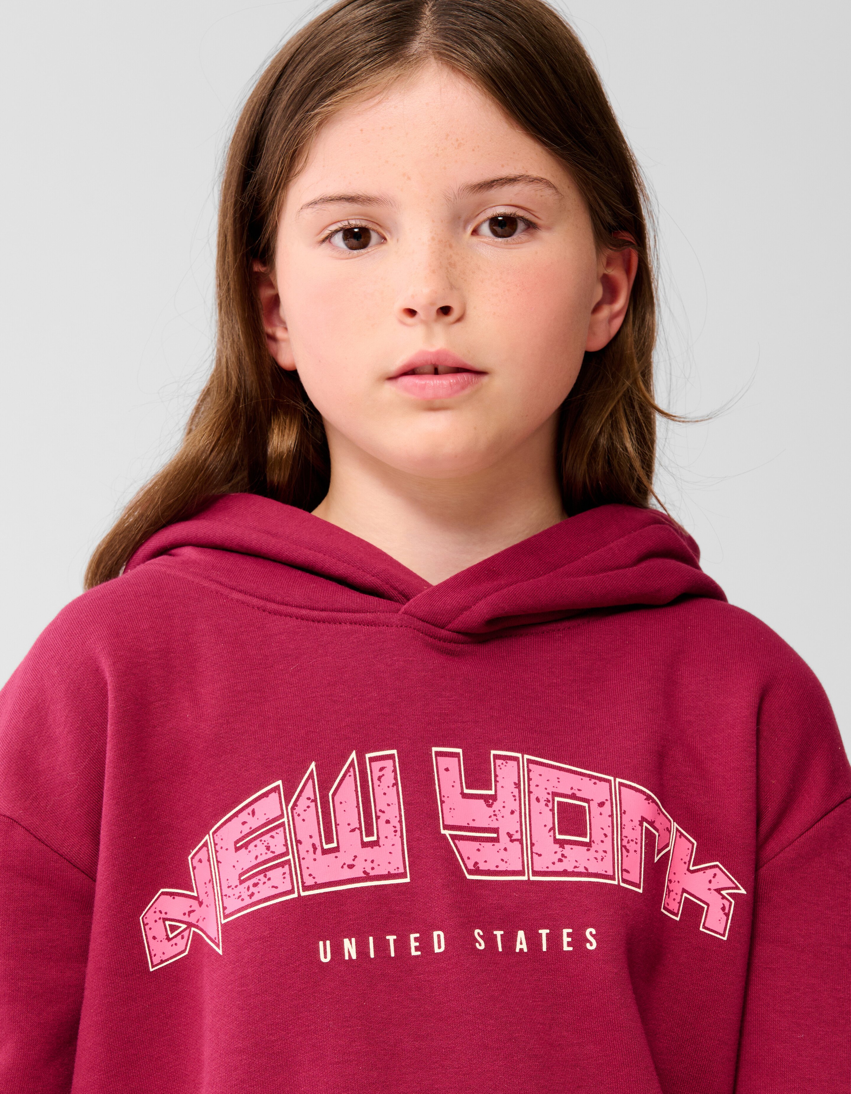New York Artwork Hoodie Dunkelrot SHOEBY GIRLS