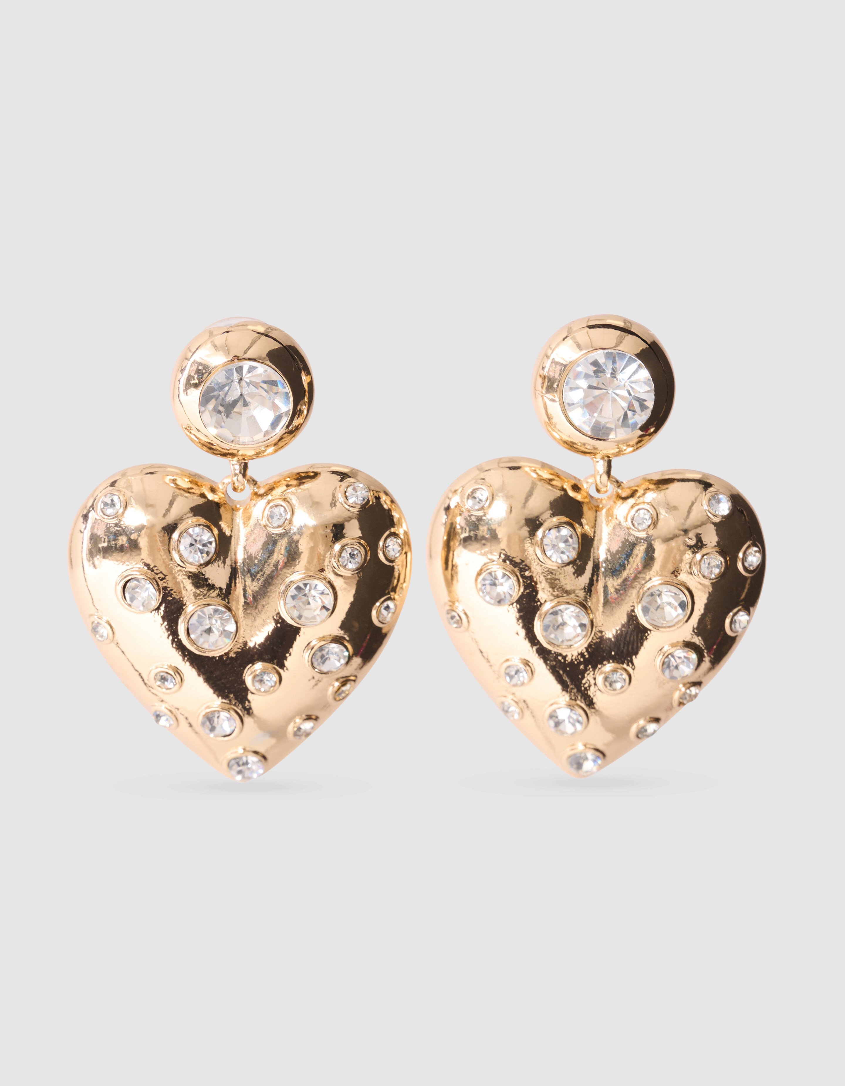 Strassherz-Ohrringe Gold SHOEBY ACCESSOIRES