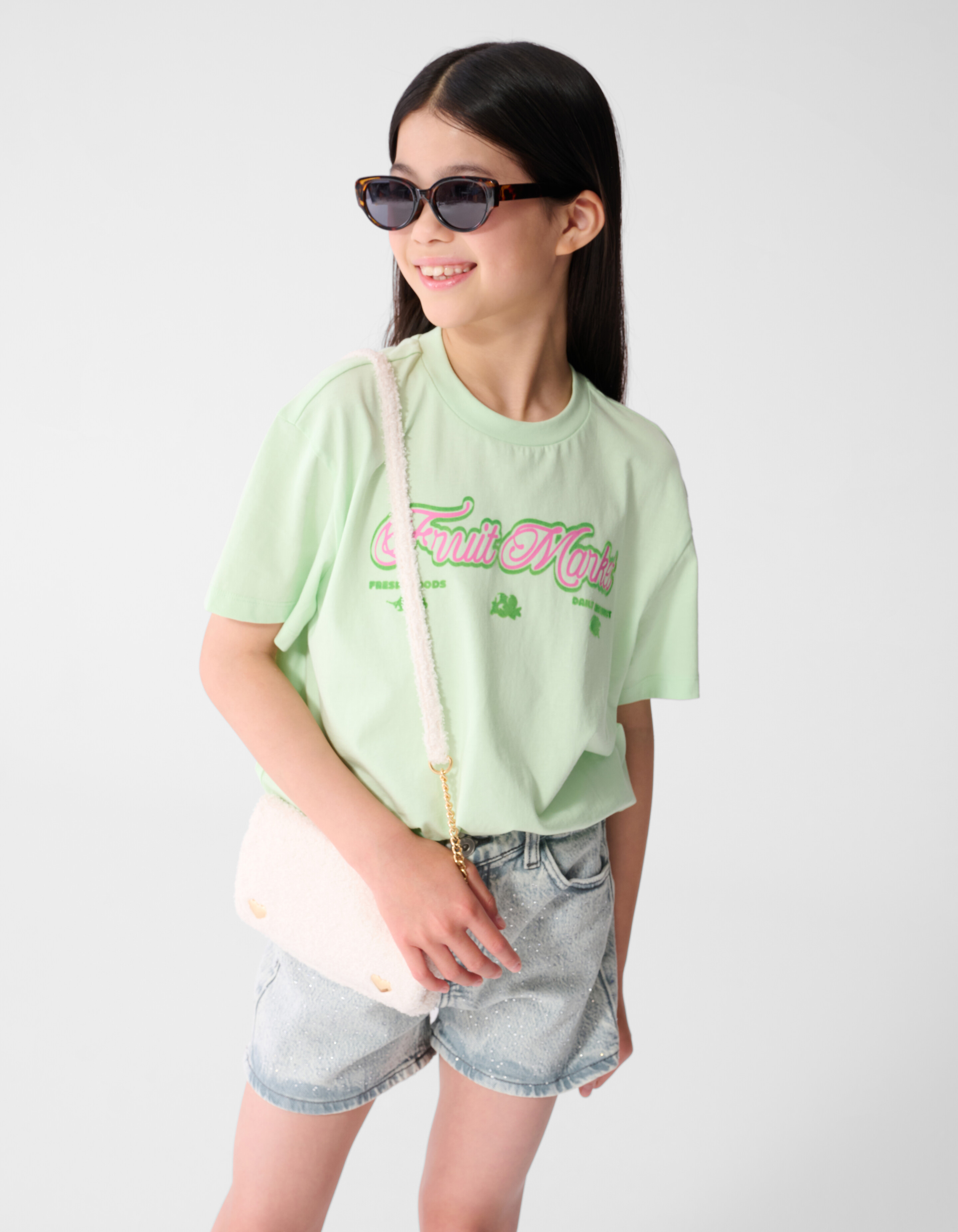 Obstmarkt Kunst T-Shirt Hellgr&uuml;n SHOEBY GIRLS