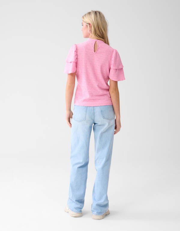 Ajour R&uuml;schen-Top Rosa SHOEBY WOMEN