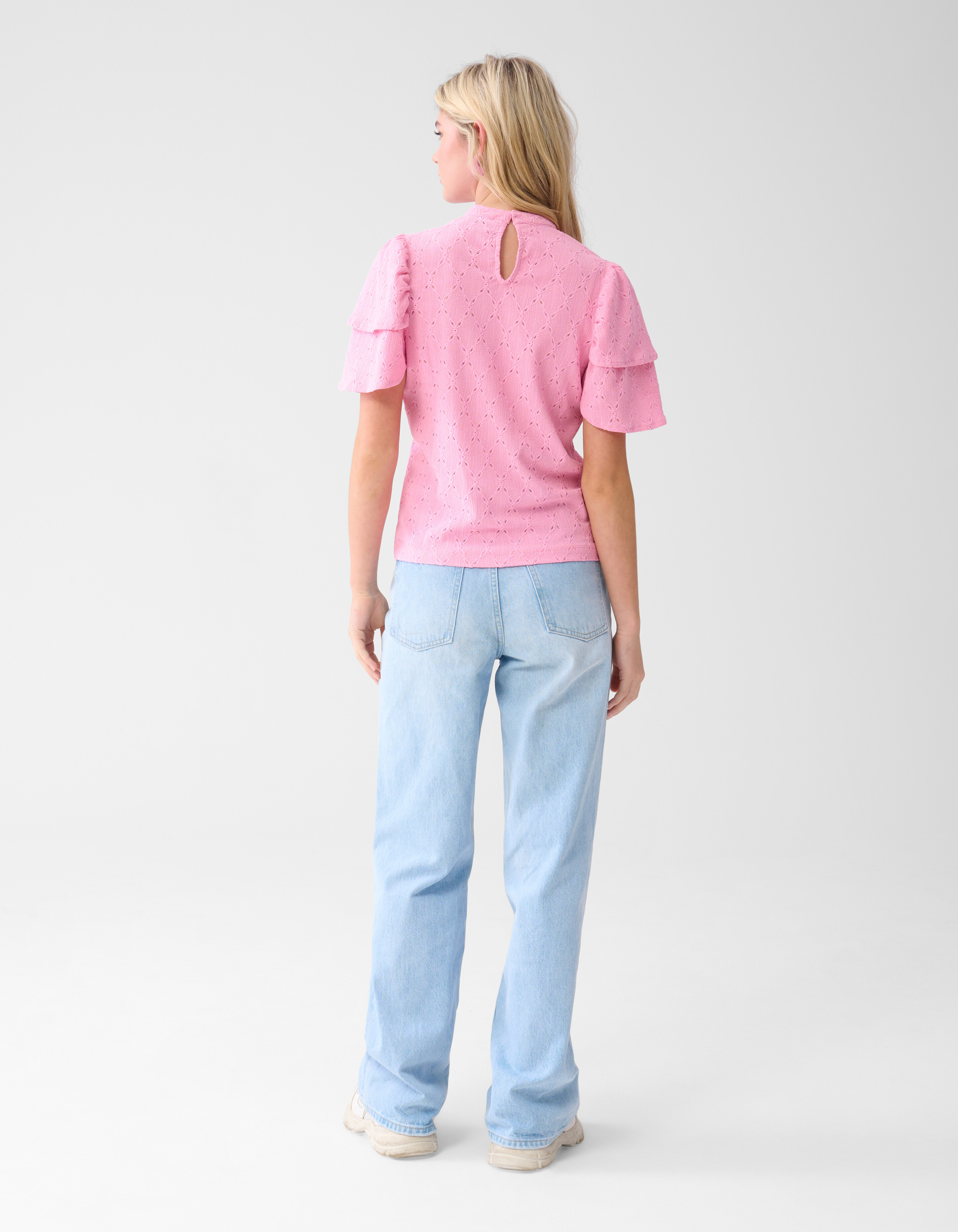 Ajour Rüschen-Top Rosa SHOEBY WOMEN