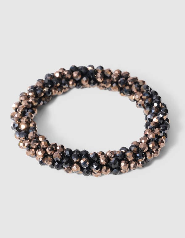Beaded Elastikarmband Schwarz/Kupfer SHOEBY ACCESSOIRES