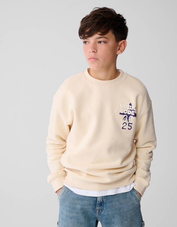 Urban Artwork Pullover Beige SHOEBY BOYS