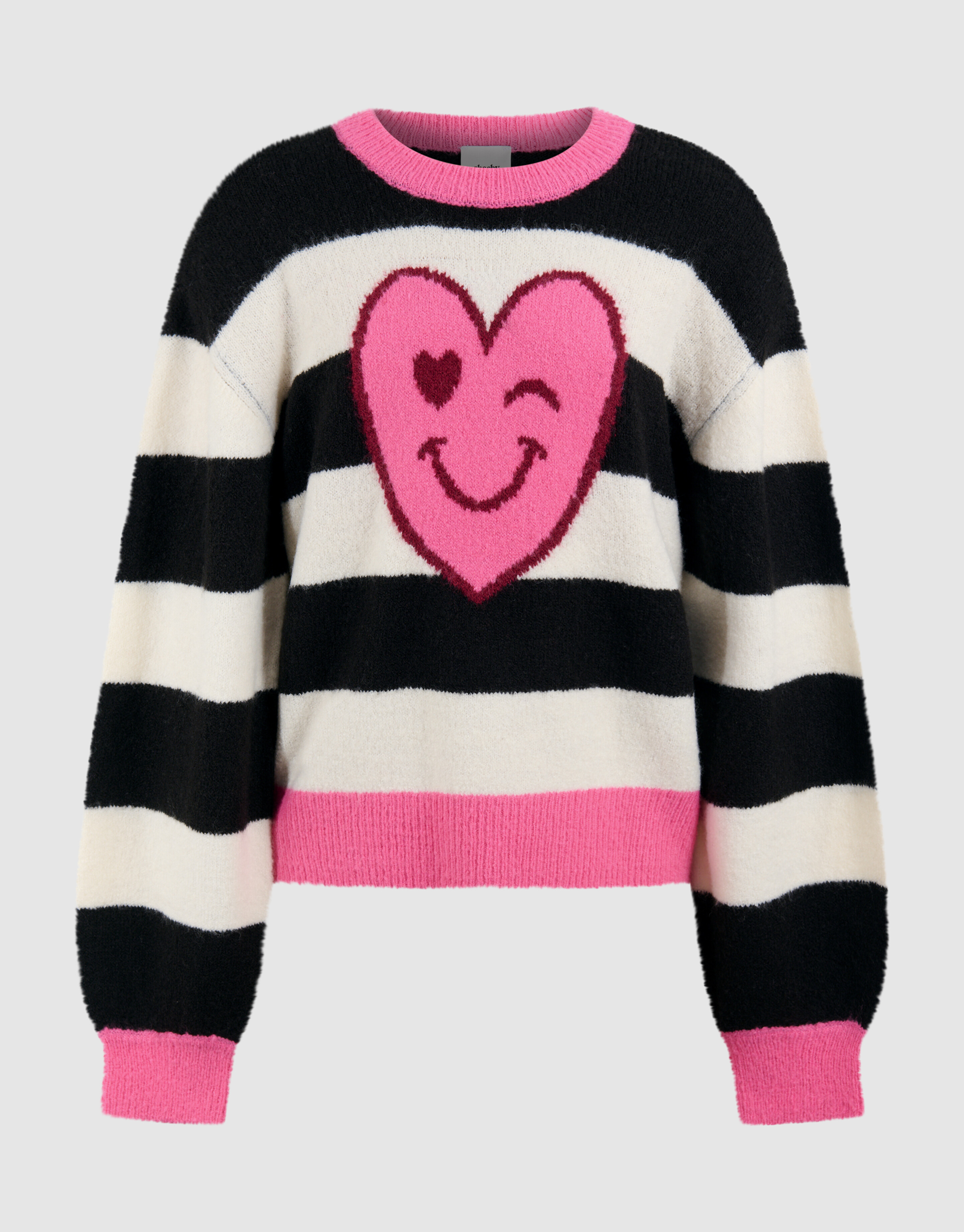 Smile Gestreifter Pullover Schwarz SHOEBY GIRLS