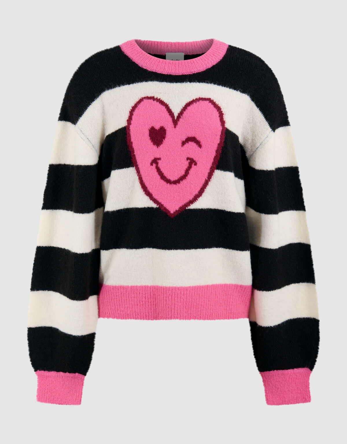 Smile Gestreifter Pullover Schwarz SHOEBY GIRLS