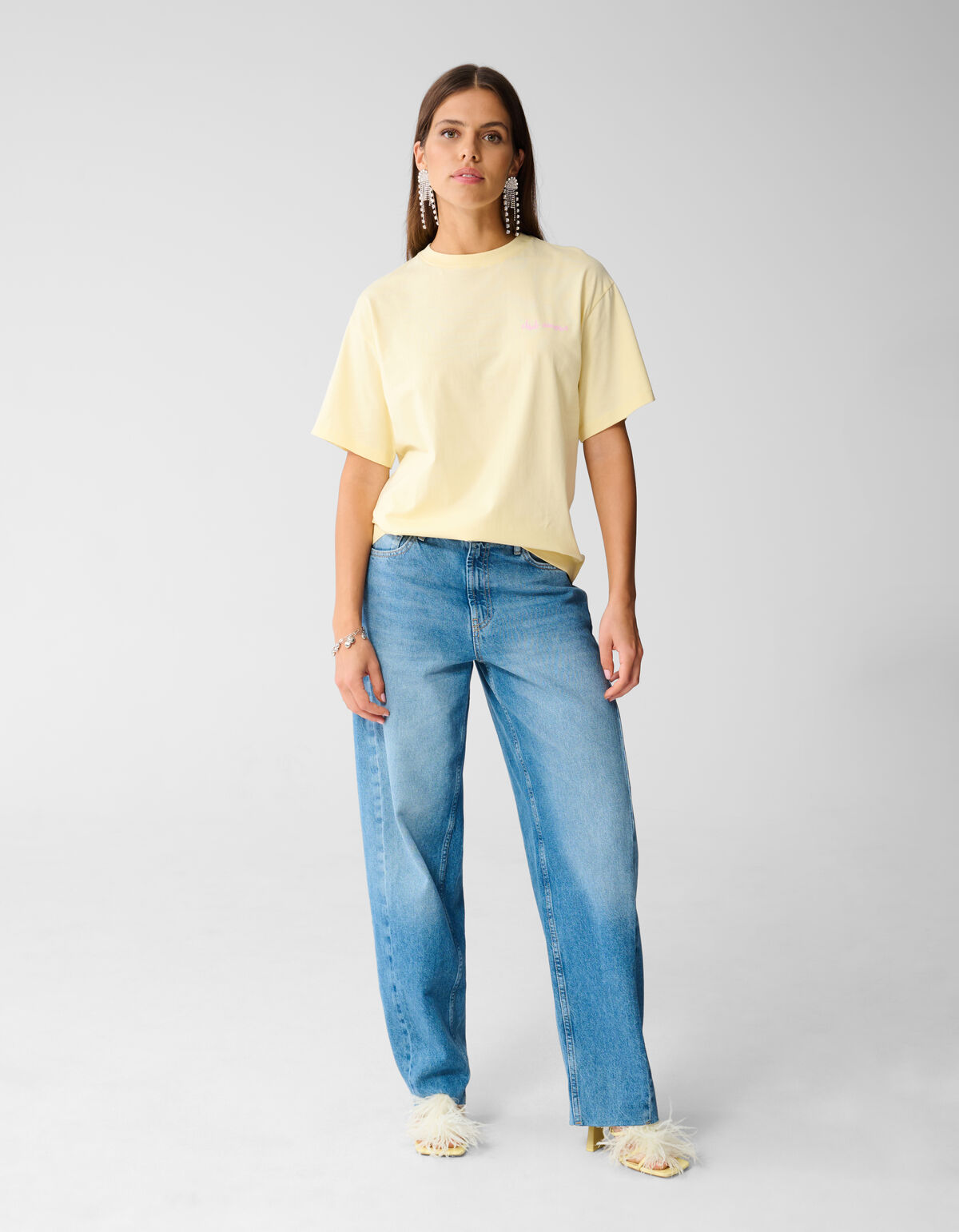 Cocktail Kunst T-Shirt Lichtgelb SHOEBY WOMEN