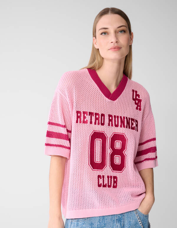 Oversized Baseball-T-Shirt Rosa SHOEBY WOMEN