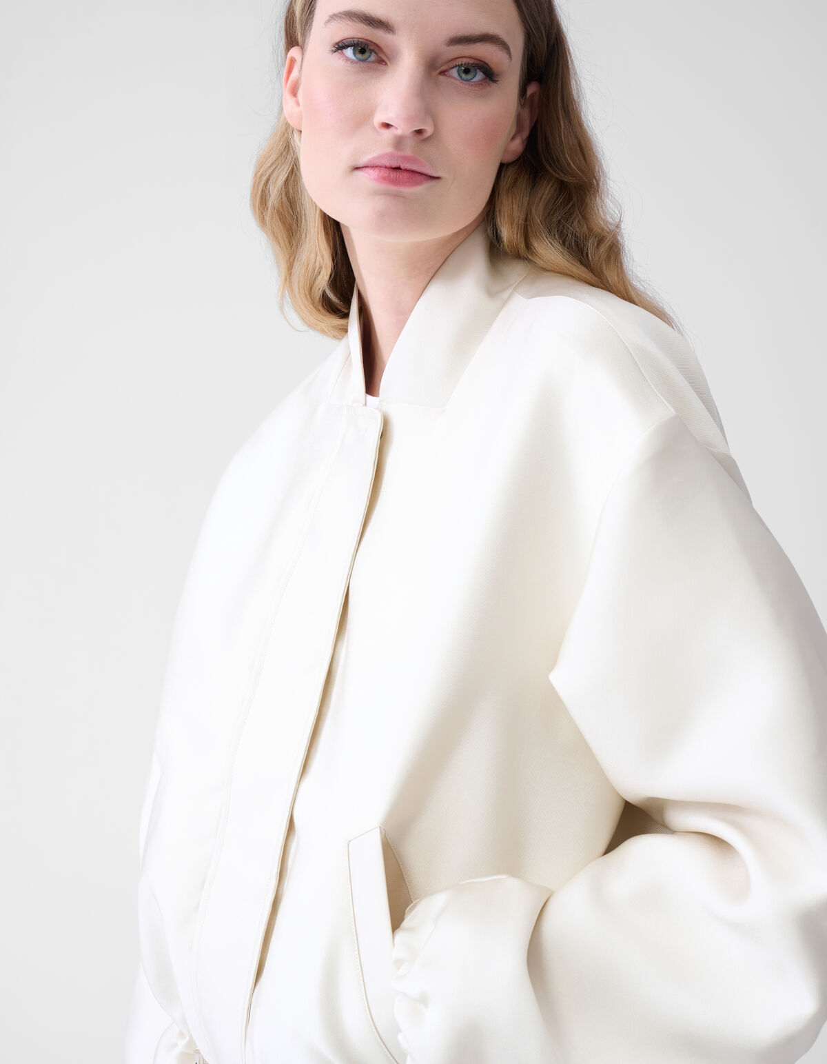 Satin Bomber Off White SHOEBY WOMEN