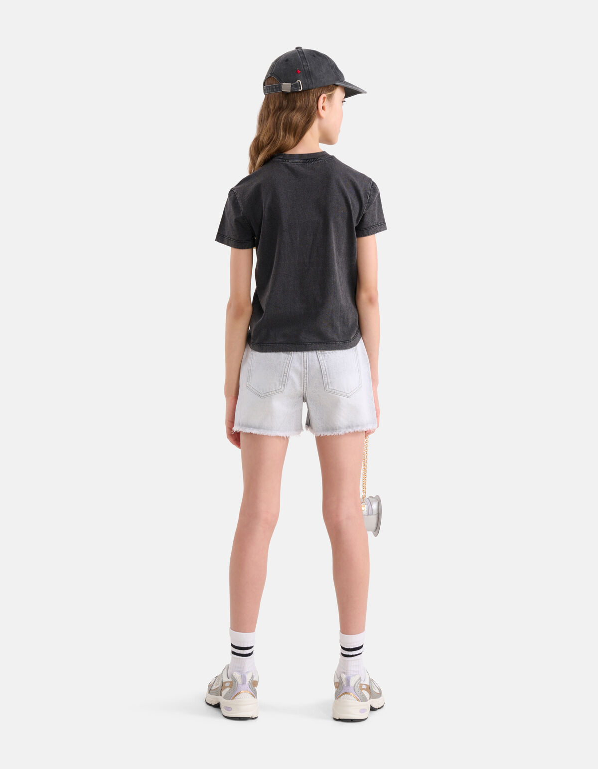 Embroidery T-shirt Donkergrijs SHOEBY GIRLS