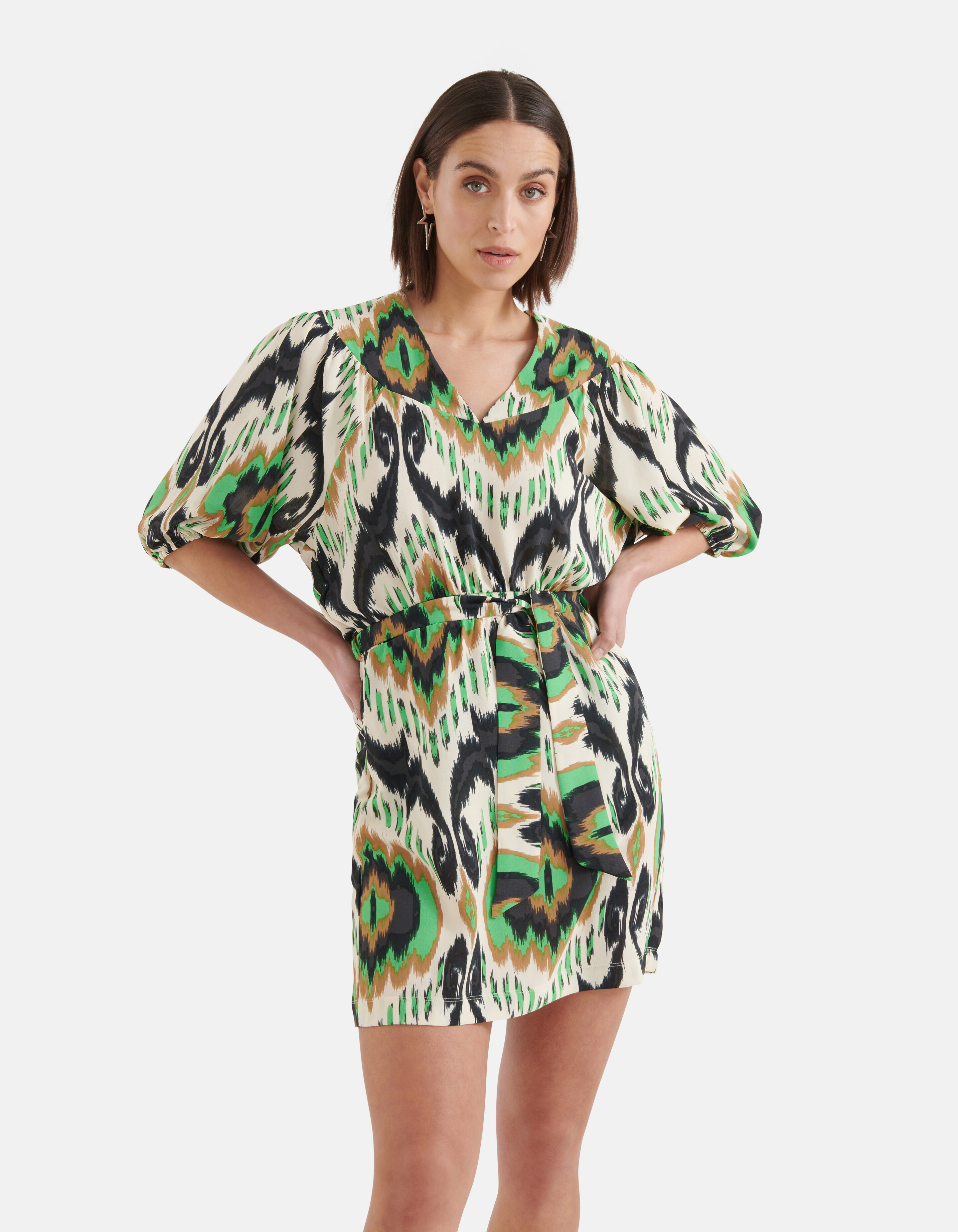 Graphic Print Kleid Grün SHOEBY WOMEN