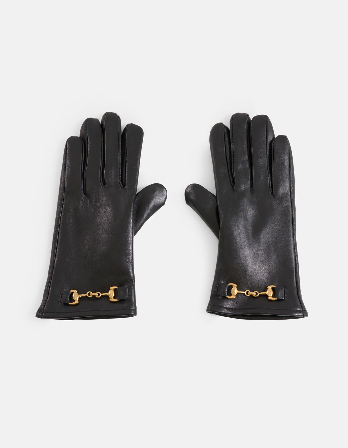 Leder Kettenhandschuhe Schwarz SHOEBY ACCESSOIRES