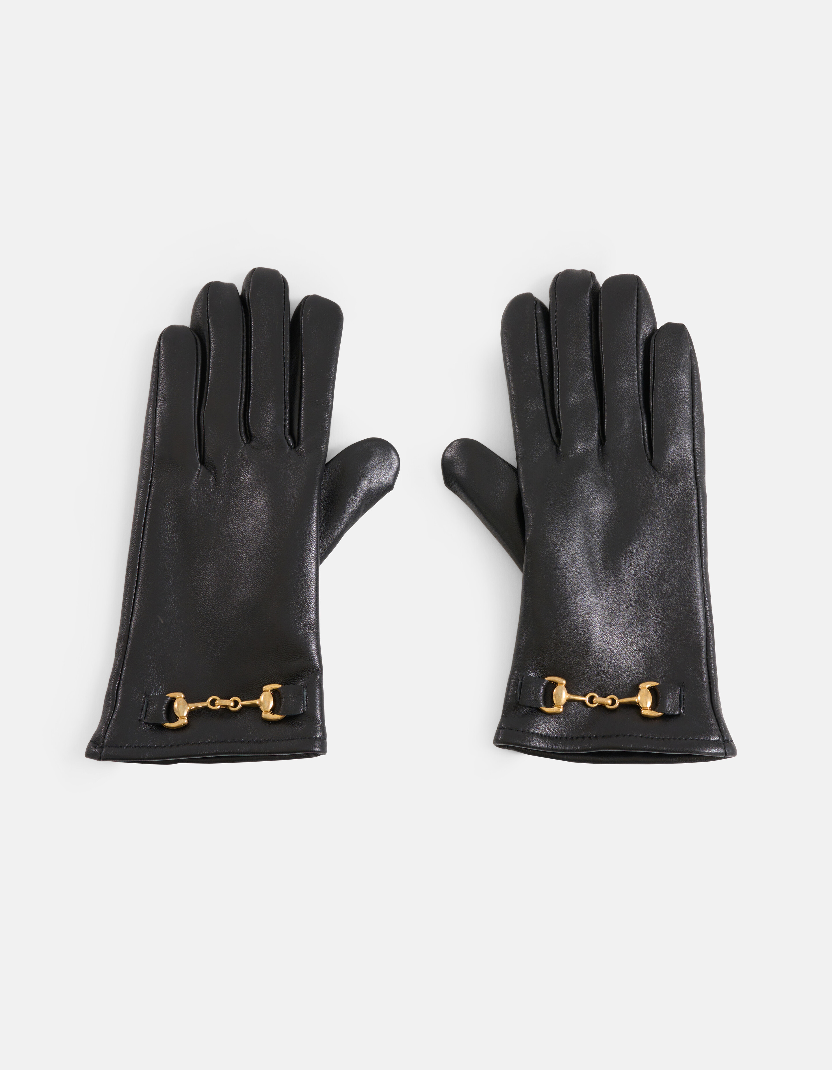 Leder Kettenhandschuhe Schwarz SHOEBY ACCESSOIRES