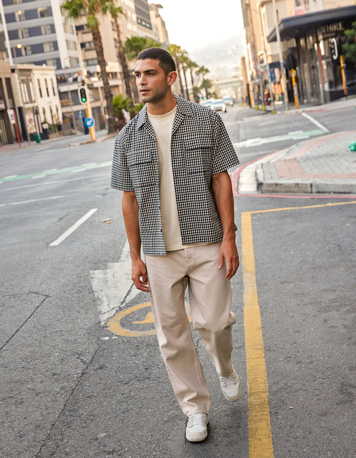 Karo-Overshirt Gebrochen Wei&szlig; SHOEBY MEN