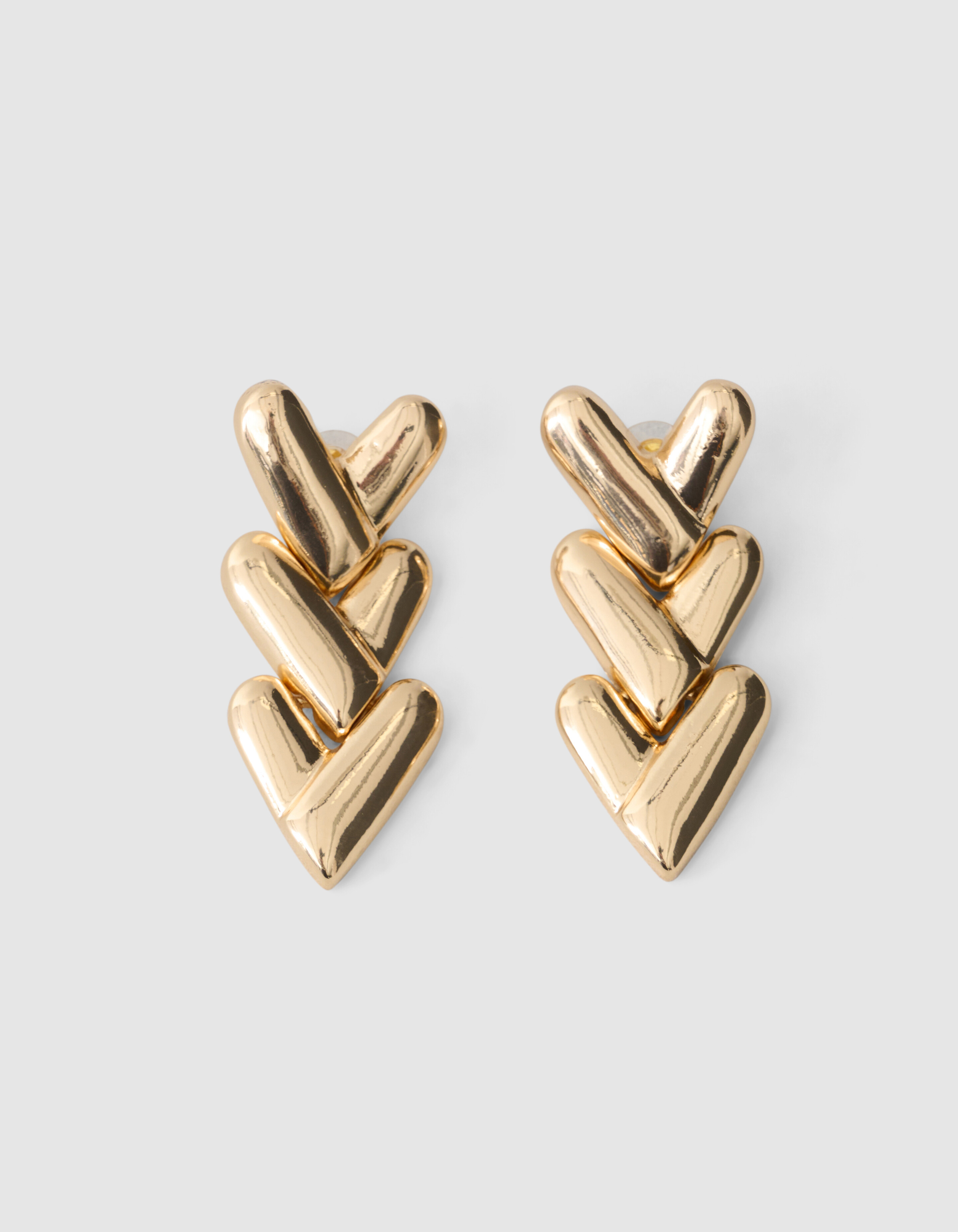 Triple Heart Ohrringe Gold SHOEBY ACCESSOIRES