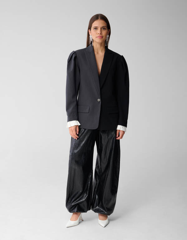 Übergroßer Pinstripes Mix Blazer Grau/Schwarz SHOEBY WOMEN