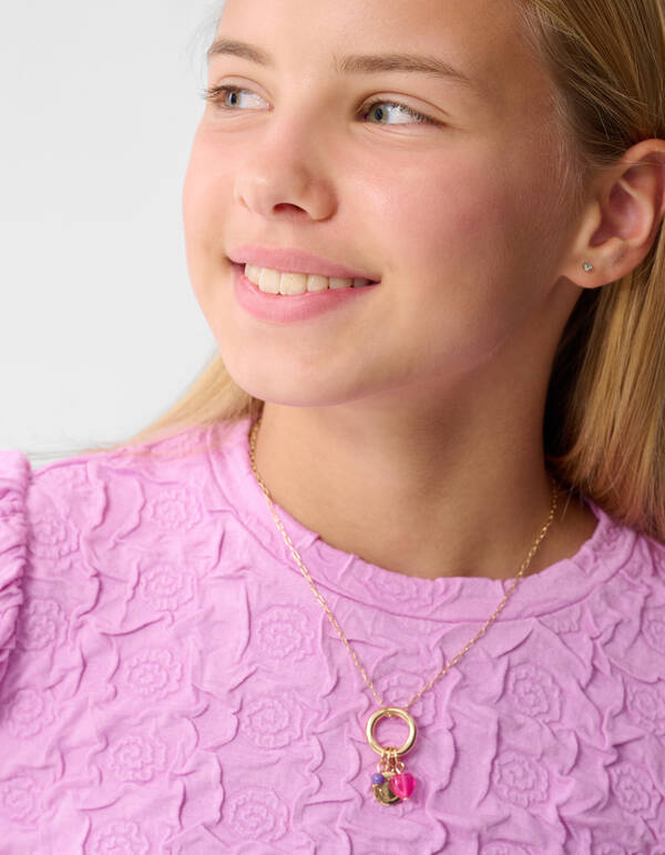 Blumen Struktur Langarm Top Rosa SHOEBY GIRLS