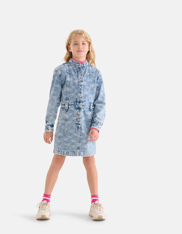 Jacquard-Denim-Kleid Blau SHOEBY GIRLS