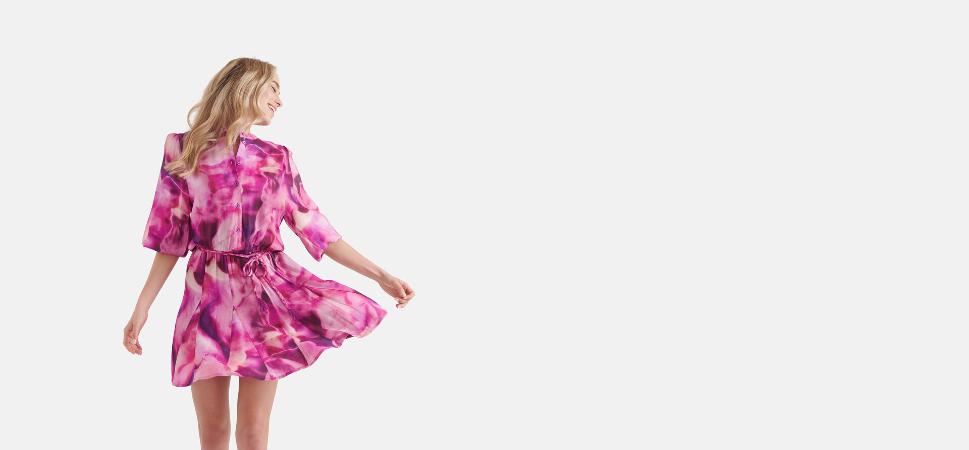 Tie Dye Print Kleid Pink von Nicolette SHOEBY WOMEN