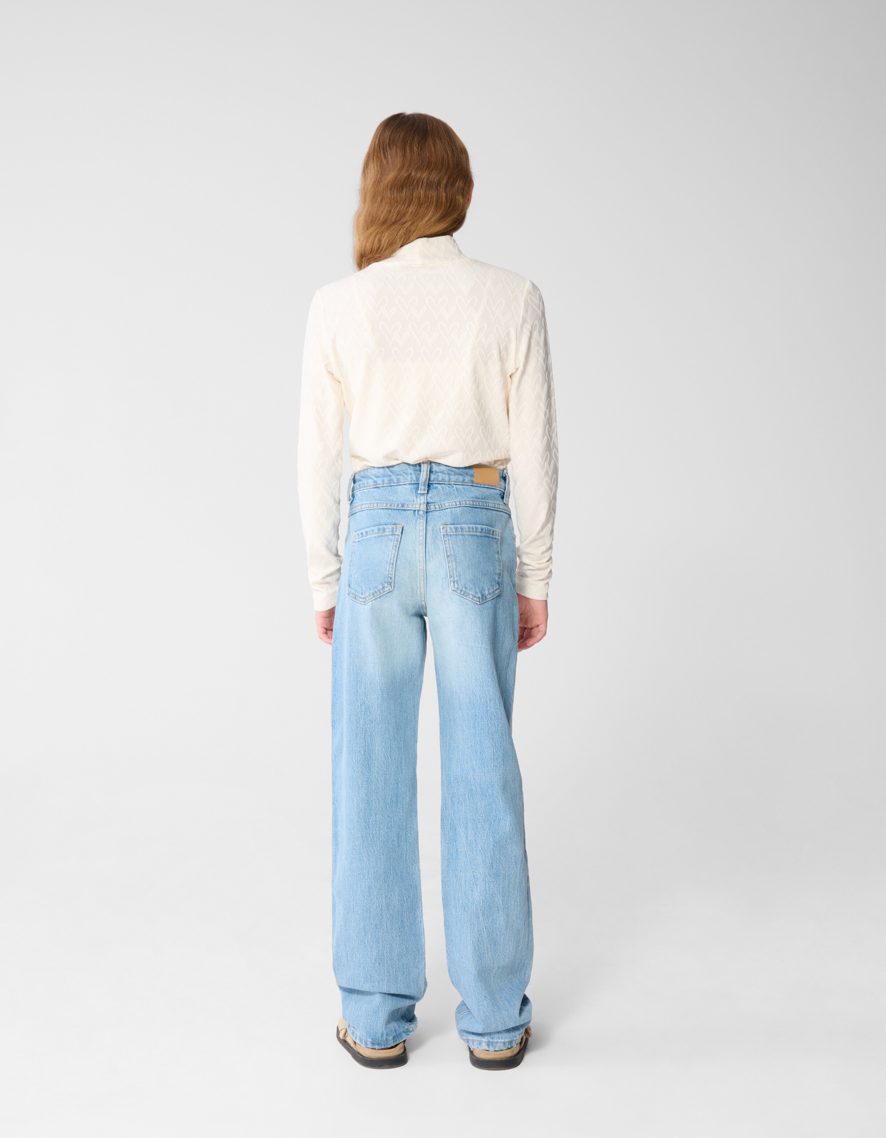 Zerst&ouml;rte Straight Leg Jeans Blauw SHOEBY GIRLS