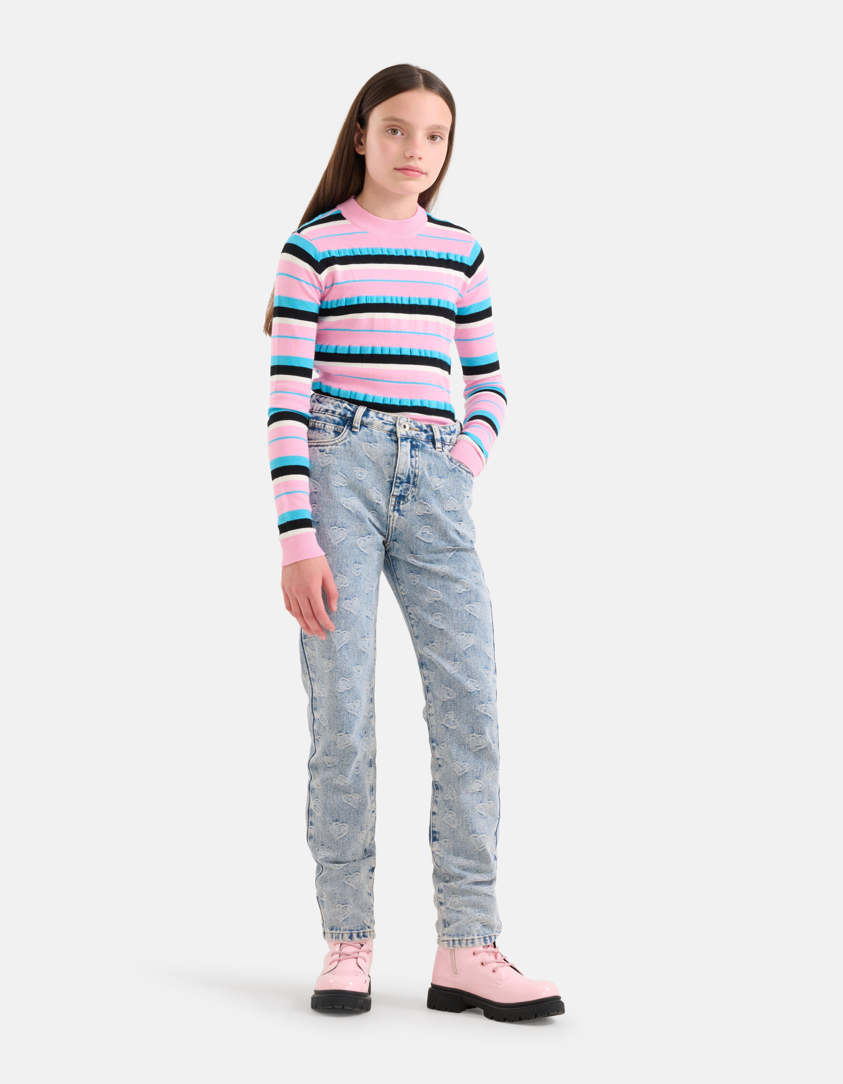 Jacquard-Tapered Jeans gebleicht SHOEBY GIRLS