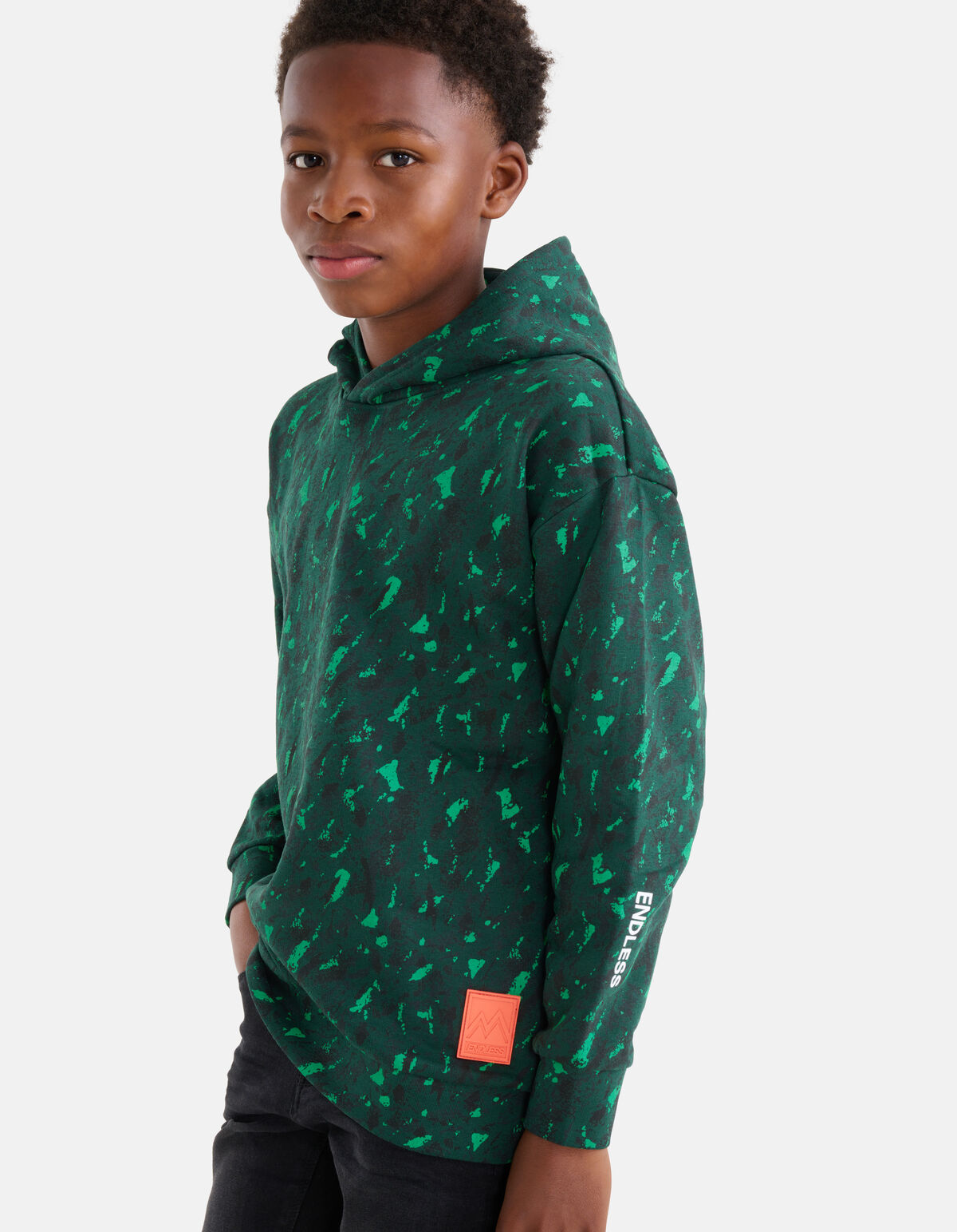 Bedruckter Hoodie Dunkelgrün SHOEBY BOYS