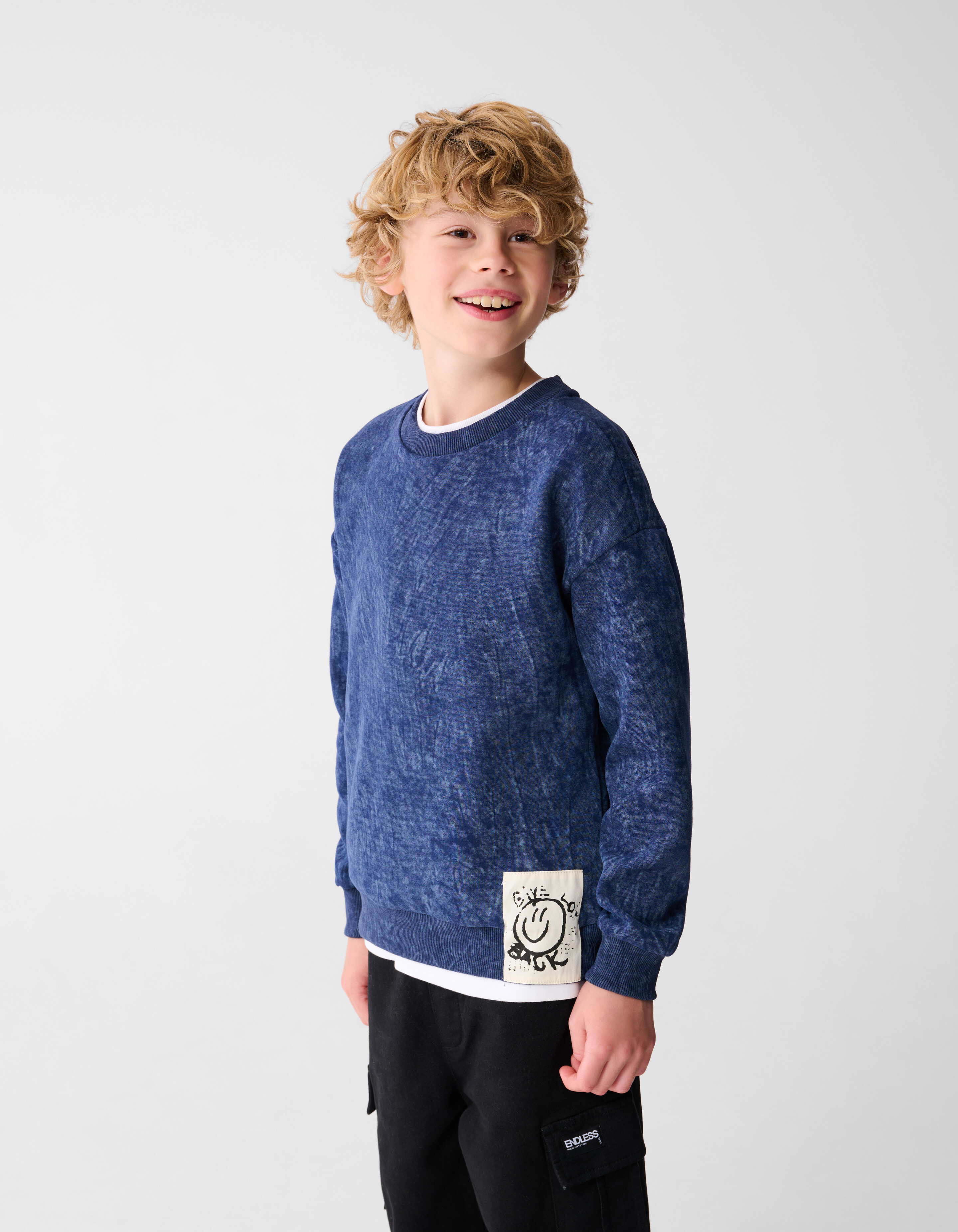 Textur Pullover Blau SHOEBY BOYS