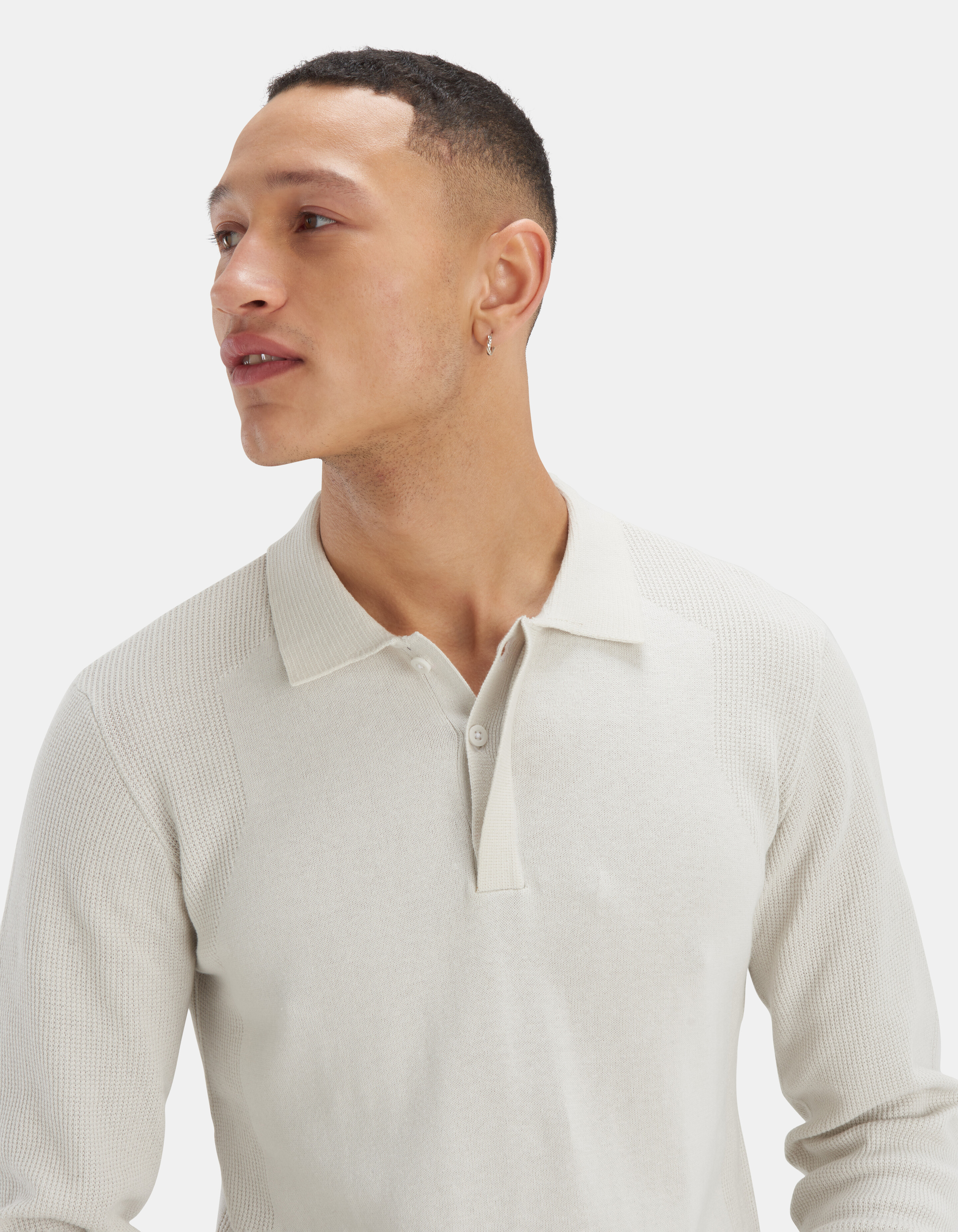 Waffel-Polo-Pullover REFILL