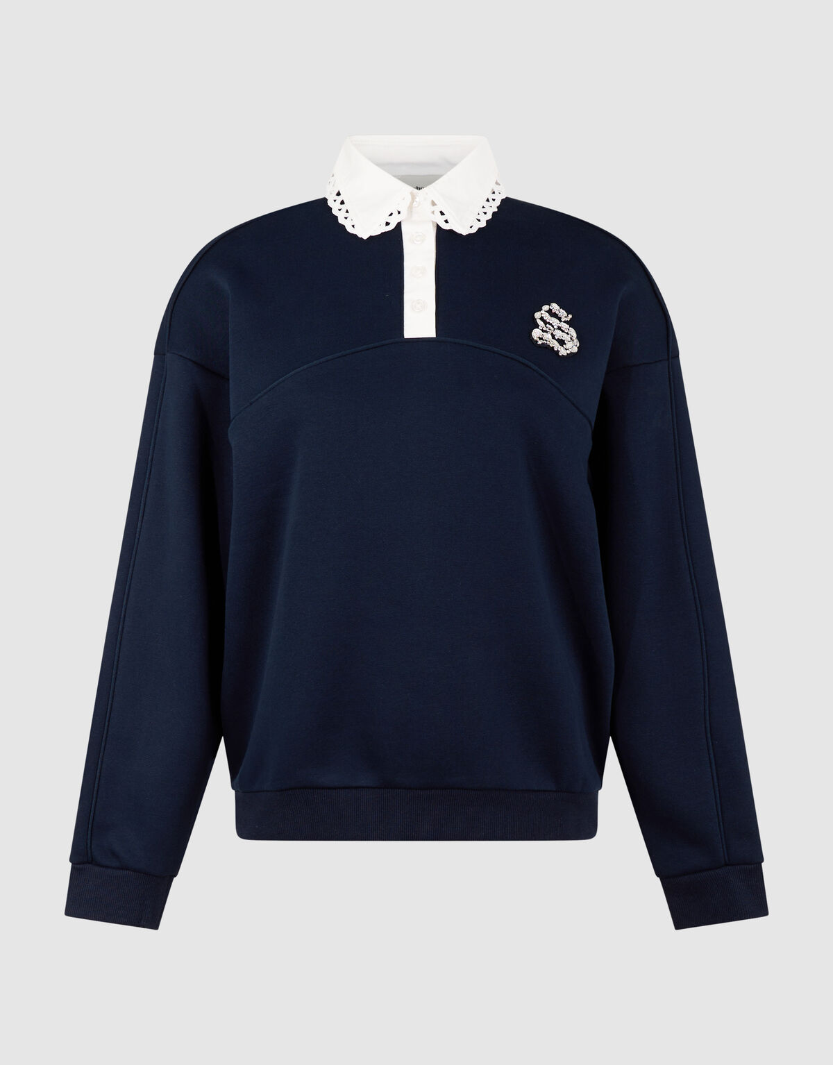 Sporty Polo Sweatshirt Dunkelblau SHOEBY WOMEN
